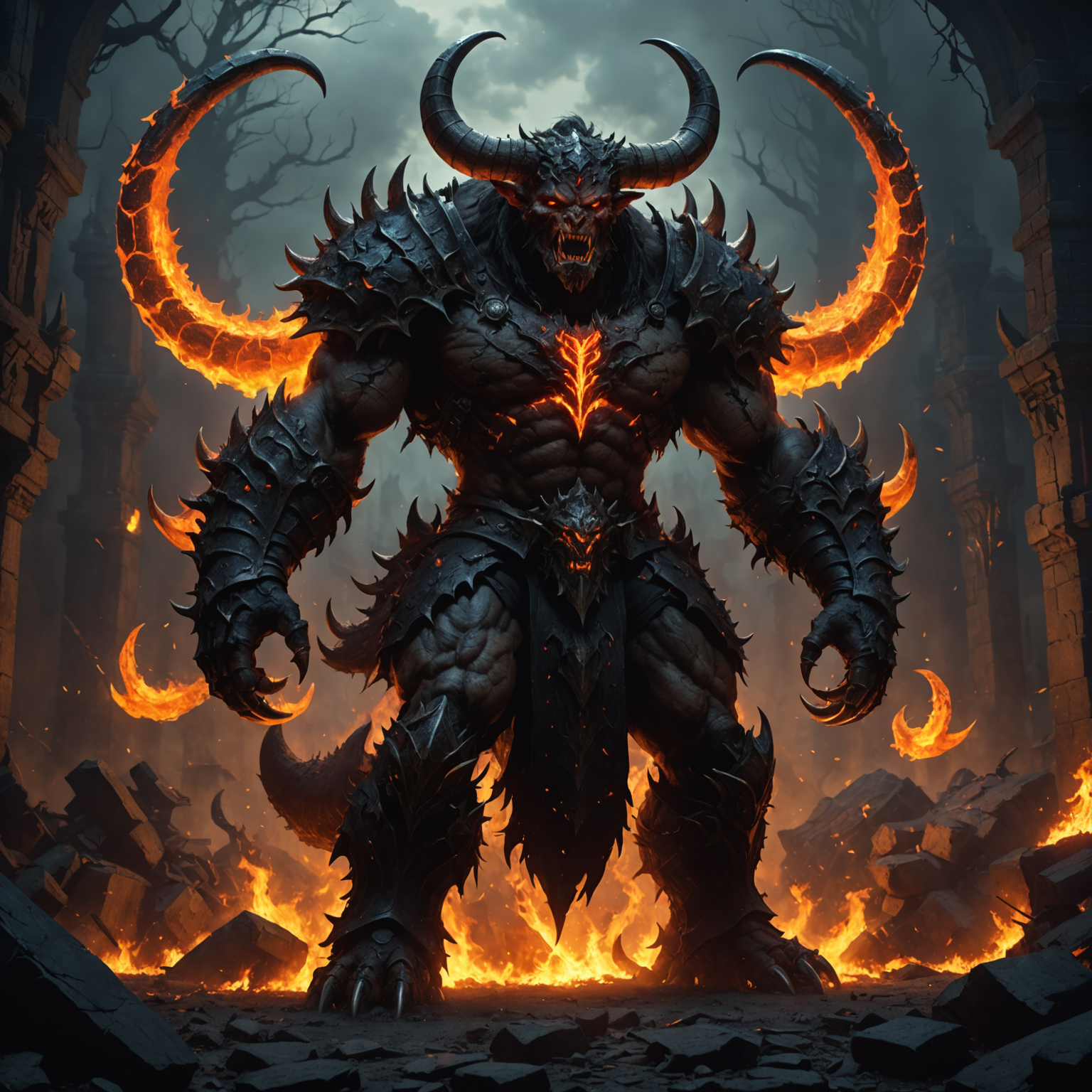 Abyssal Demon Brute – Fantasy Character of Raw Power fantasy art