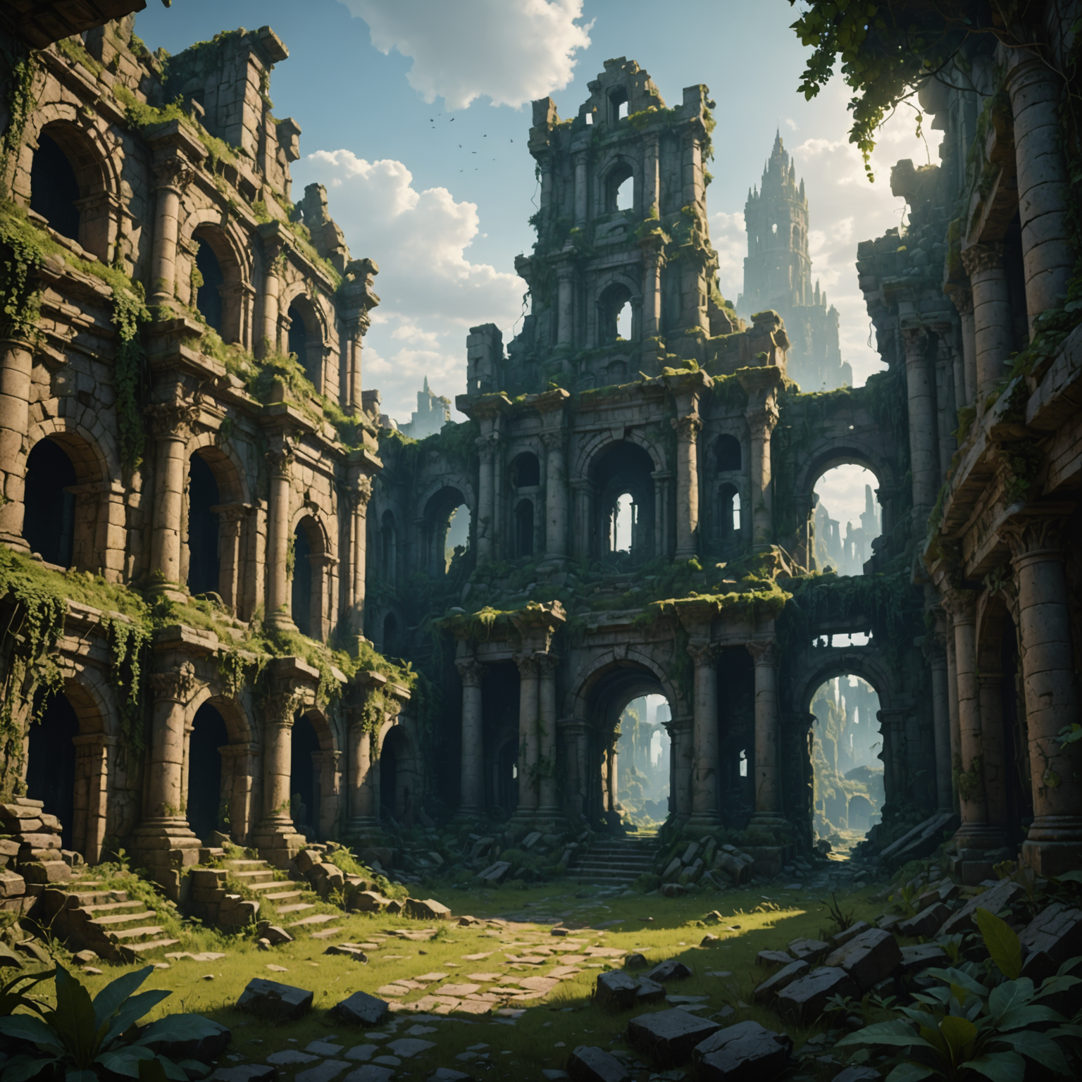 Ancient Ruined Kingdom – Forgotten Fantasy Environment fantasy art