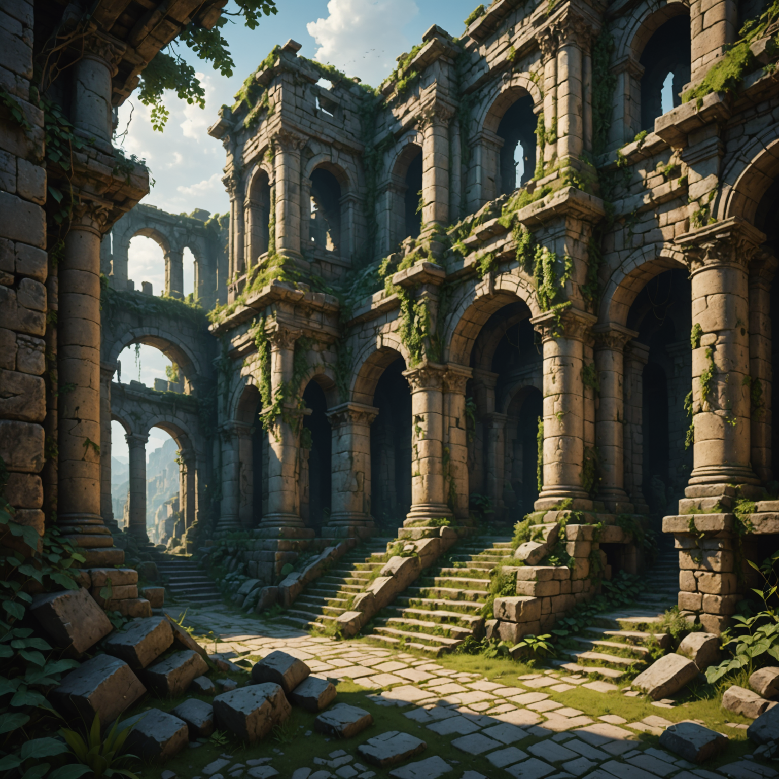 Ancient Ruins Fantasy Art – Lost Civilization of Stone fantasy art