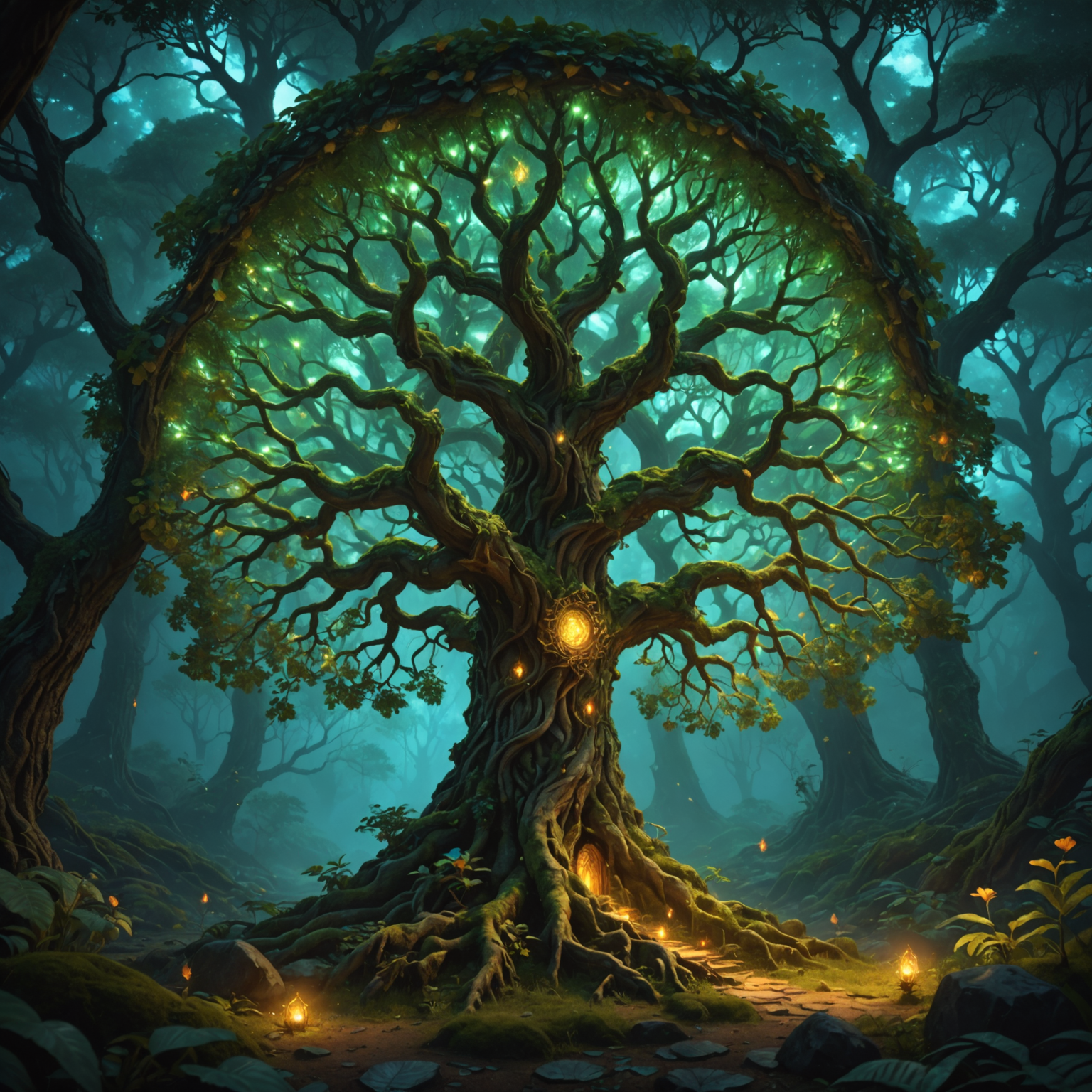 Ancient Tree of Life Fantasy Art – Heart of the World fantasy art