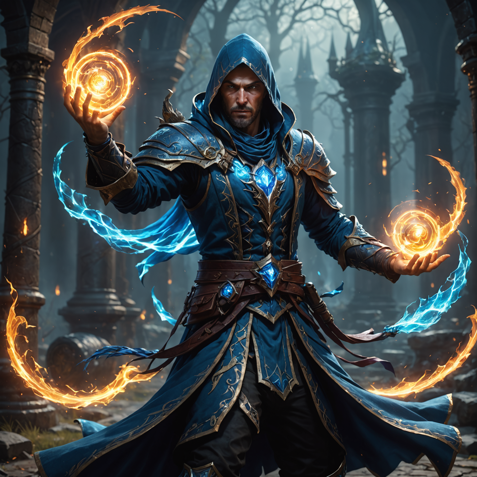 Arcane Battle Mage – Fantasy Character of Pure Energy fantasy art
