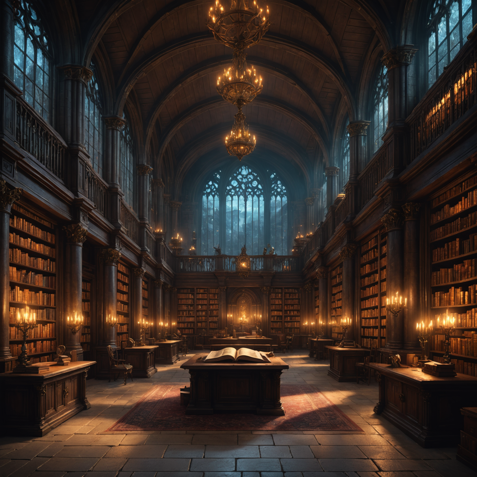 Arcane Library Fantasy Art – Hall of Endless Knowledge fantasy art