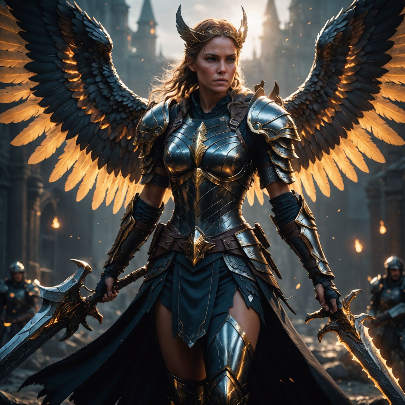 Armored Valkyrie Warrior – Fantasy Entity of Battle fantasy art
