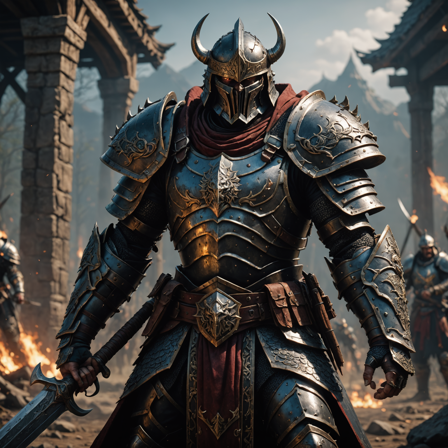 Battle-Hardened Warlord – Fantasy Warrior Character fantasy art