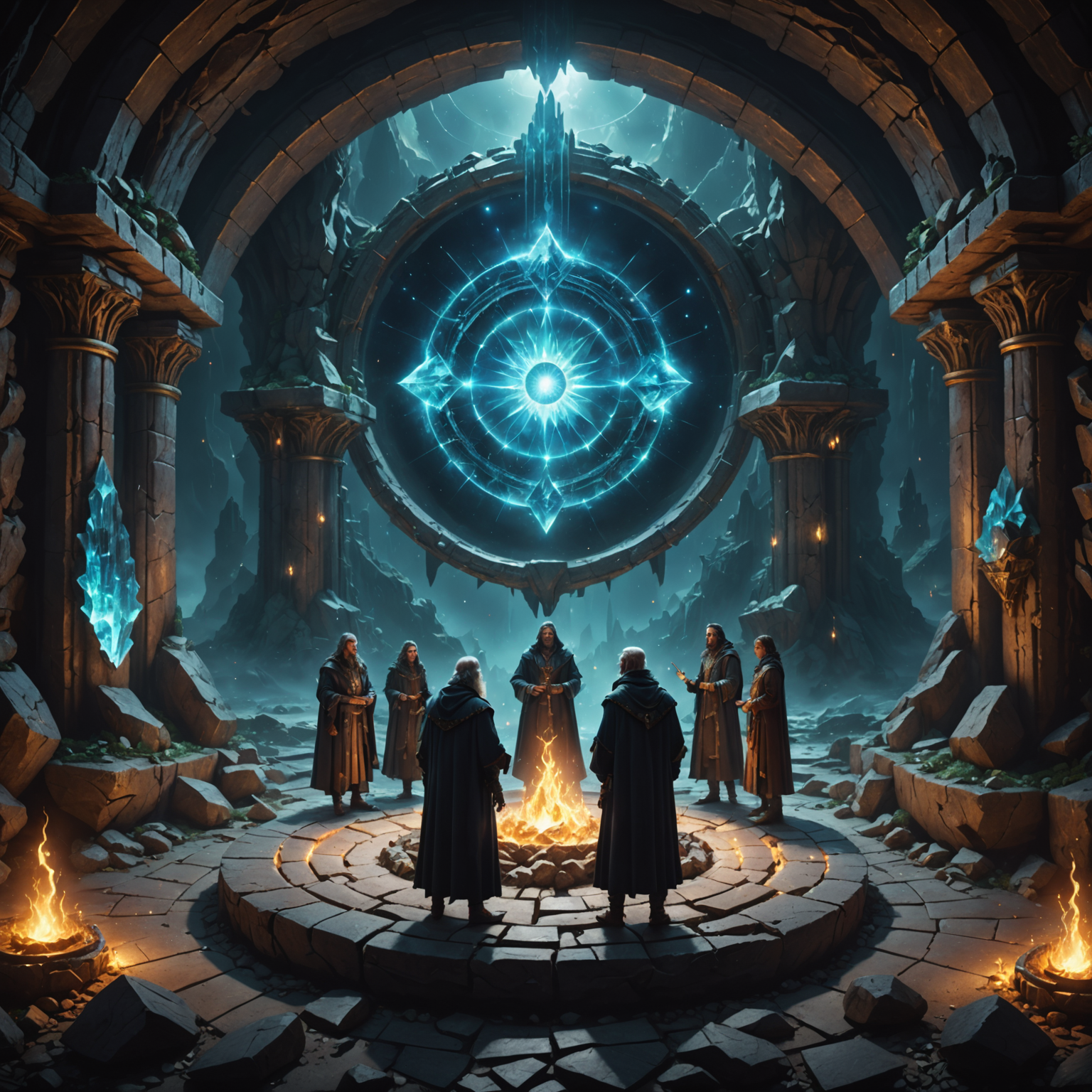 Celestial Conjurings: Ritual Circles Within the Crystal Cavern Celestial Conjurings: Ritual Circles Within the Crystal Cavern fantasy art