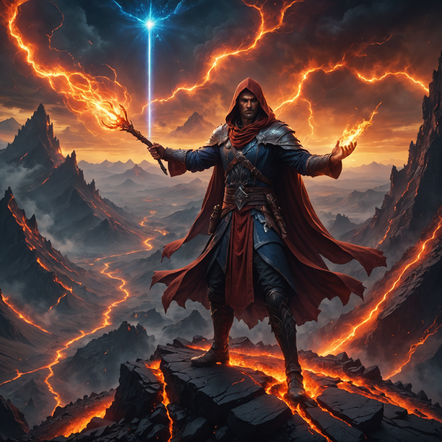 Celestial Mage in the Volcanic Mountains: A Visual Masterpiece Celestial Mage in the Volcanic Mountains: A Visual Masterpiece fantasy art