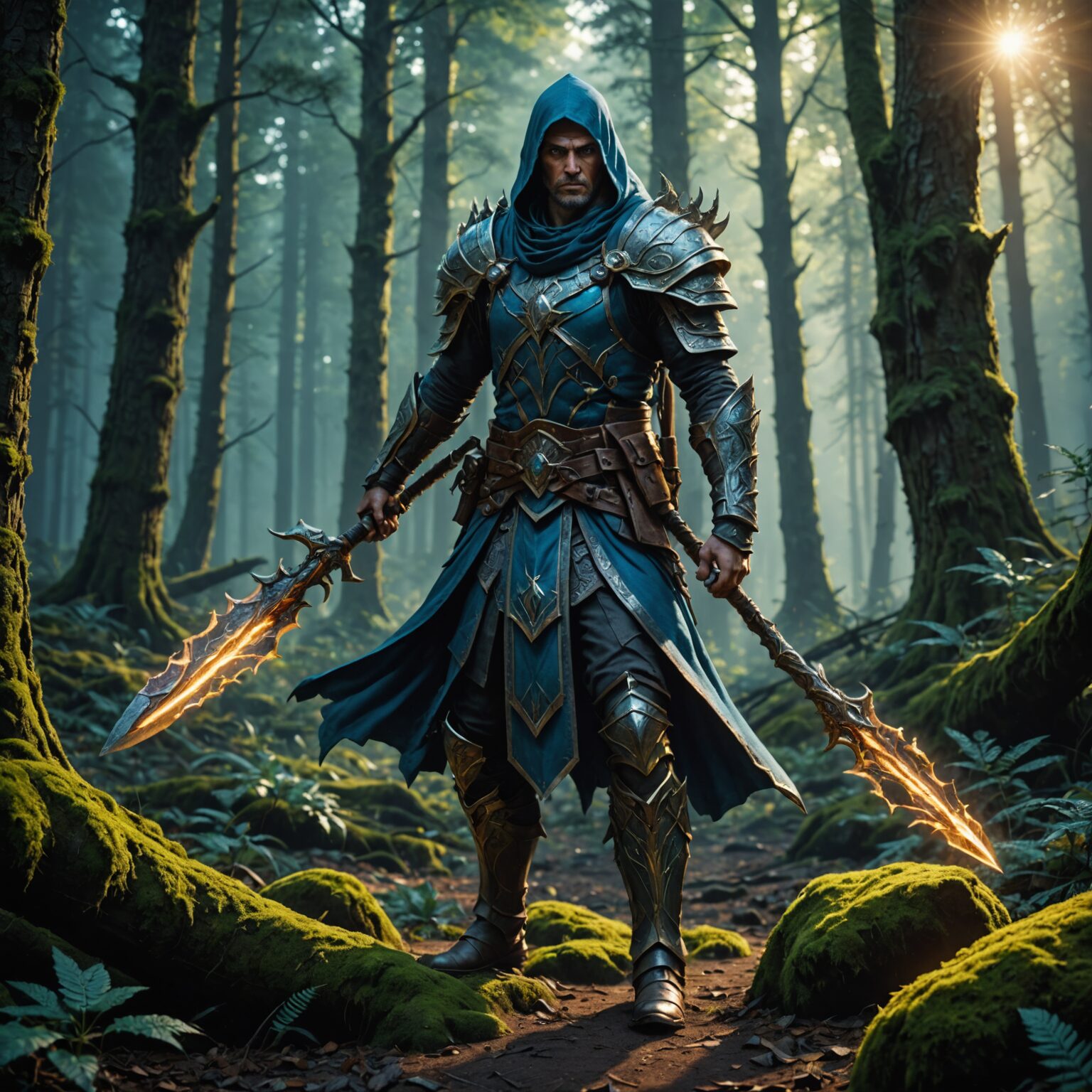 Celestial Mage Warrior of the Ancient Forest: A Cinematic Fantasy Art Masterpiece fantasy art
