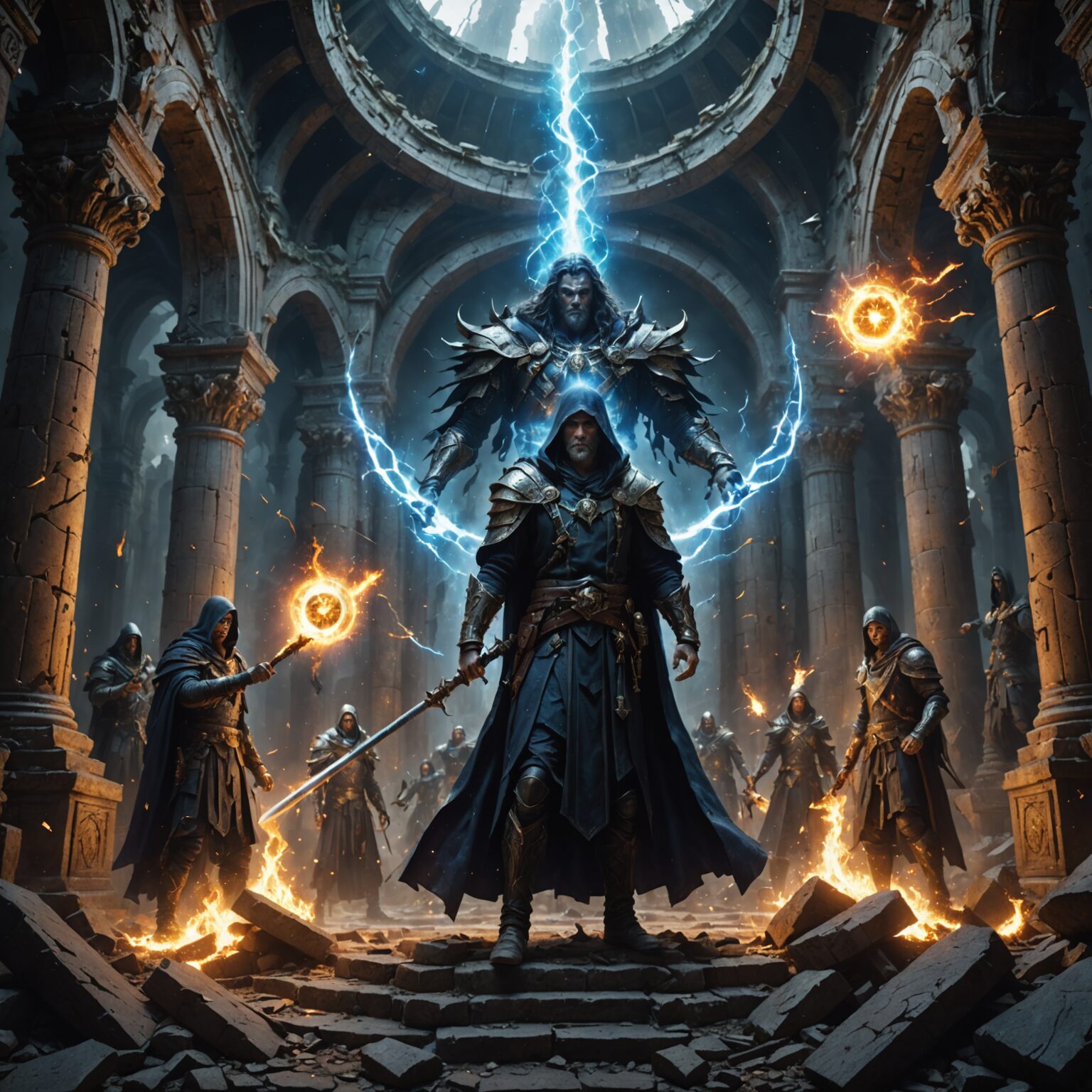 Celestial Sorcery Unveiled in the Ruins of an Ancient Temple Celestial Sorcery Unveiled in the Ruins of an Ancient Temple fantasy art