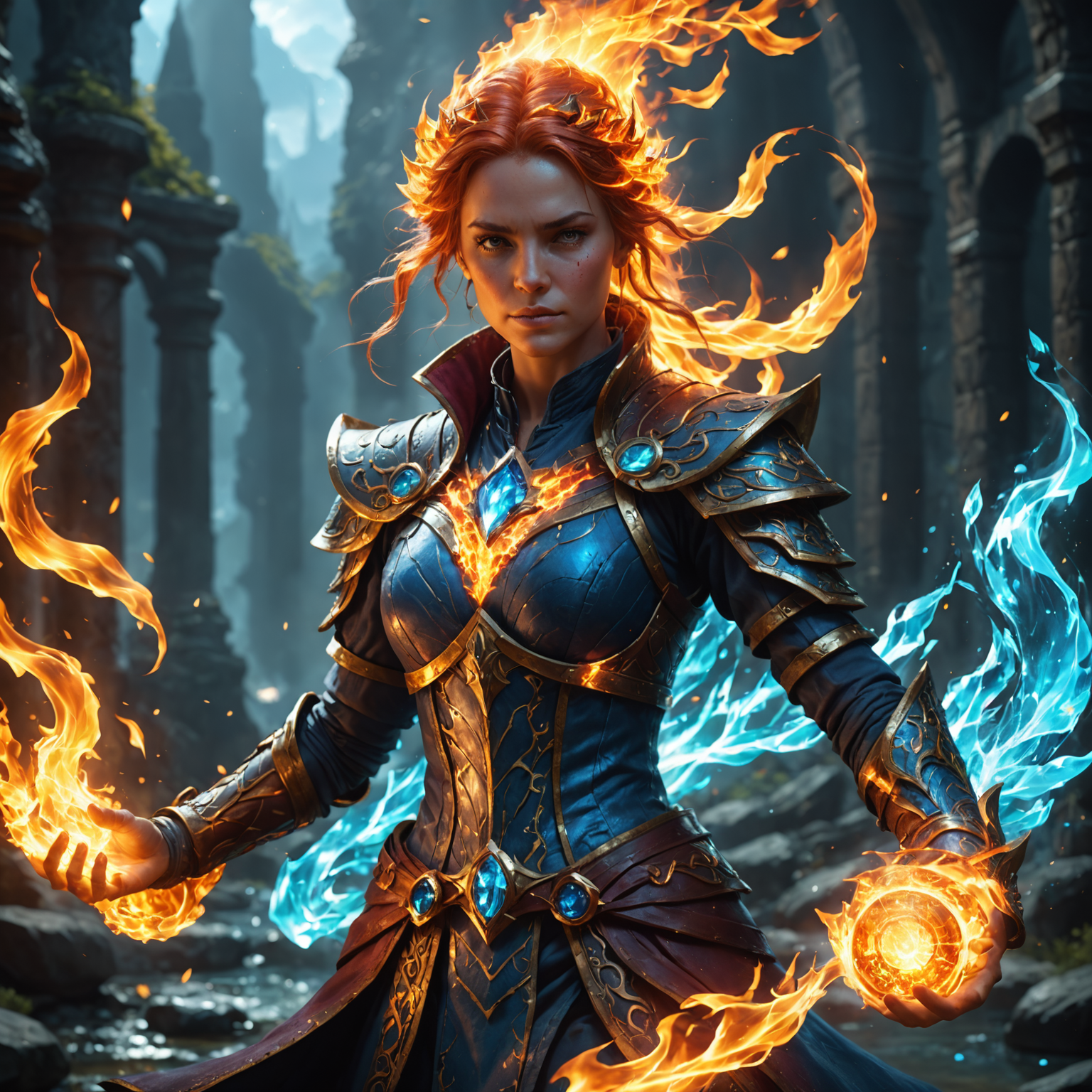 Elemental Spellcaster – Master of Arcane Forces Fantasy Art fantasy art