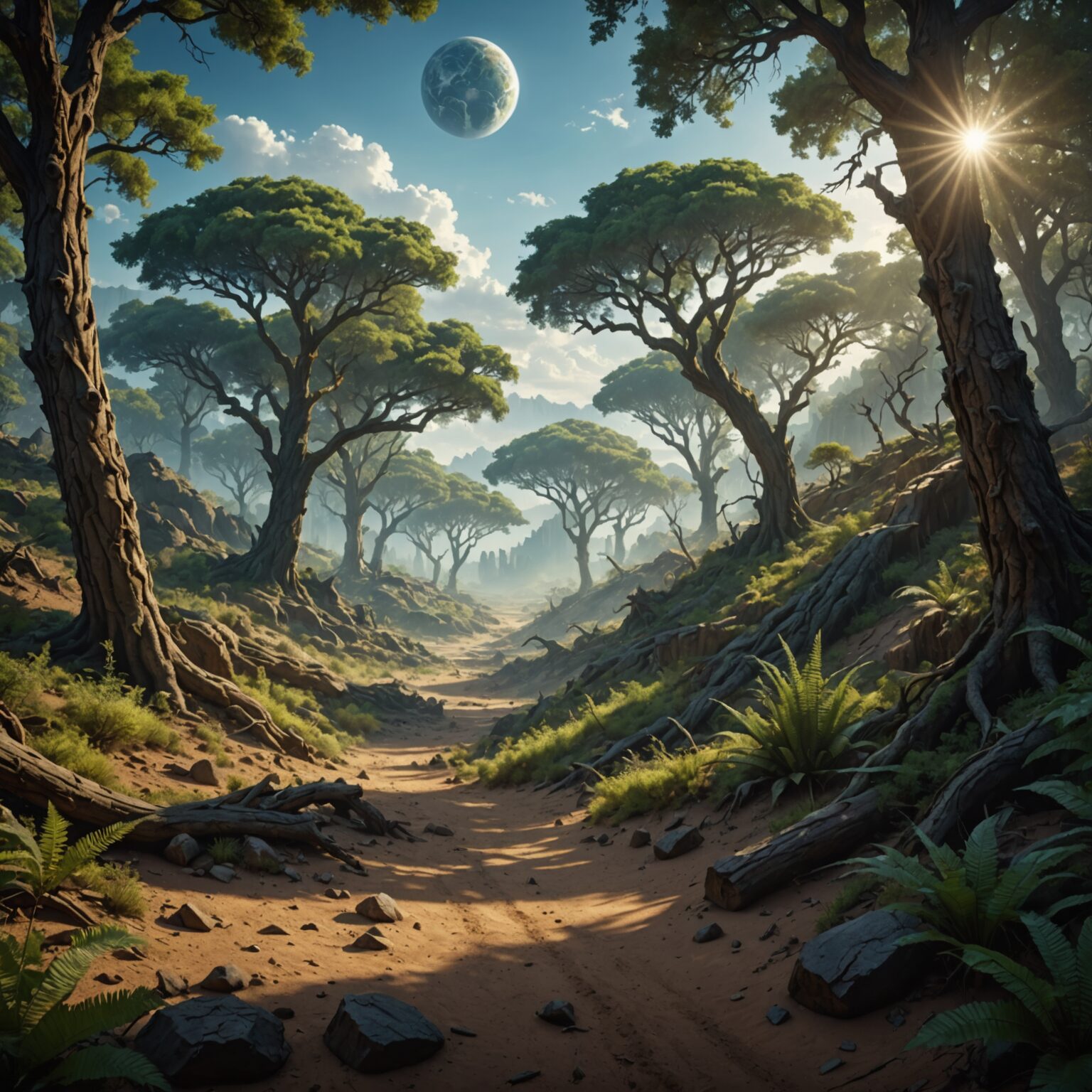 Epic Earth-Empowered Forest in a Desert Kingdom – Mobile Wallpaper fantasy art