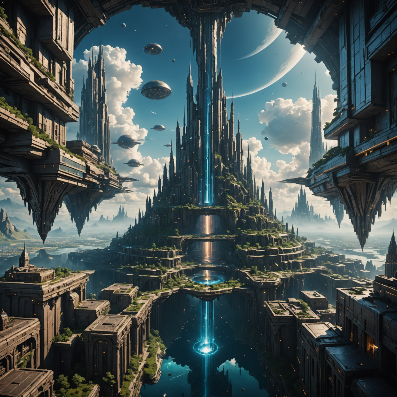 Epic Earthbound Skies: Cinematic Vertical Realm Mobile Wallpaper fantasy art