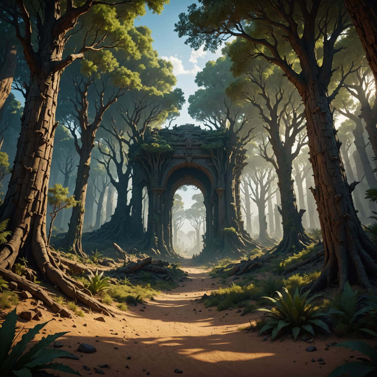 Epic Shadowed Forest in a Desert Kingdom – Stunning Mobile Wallpaper Epic Shadowed Forest in a Desert Kingdom – Stunning Mobile Wallpaper fantasy art