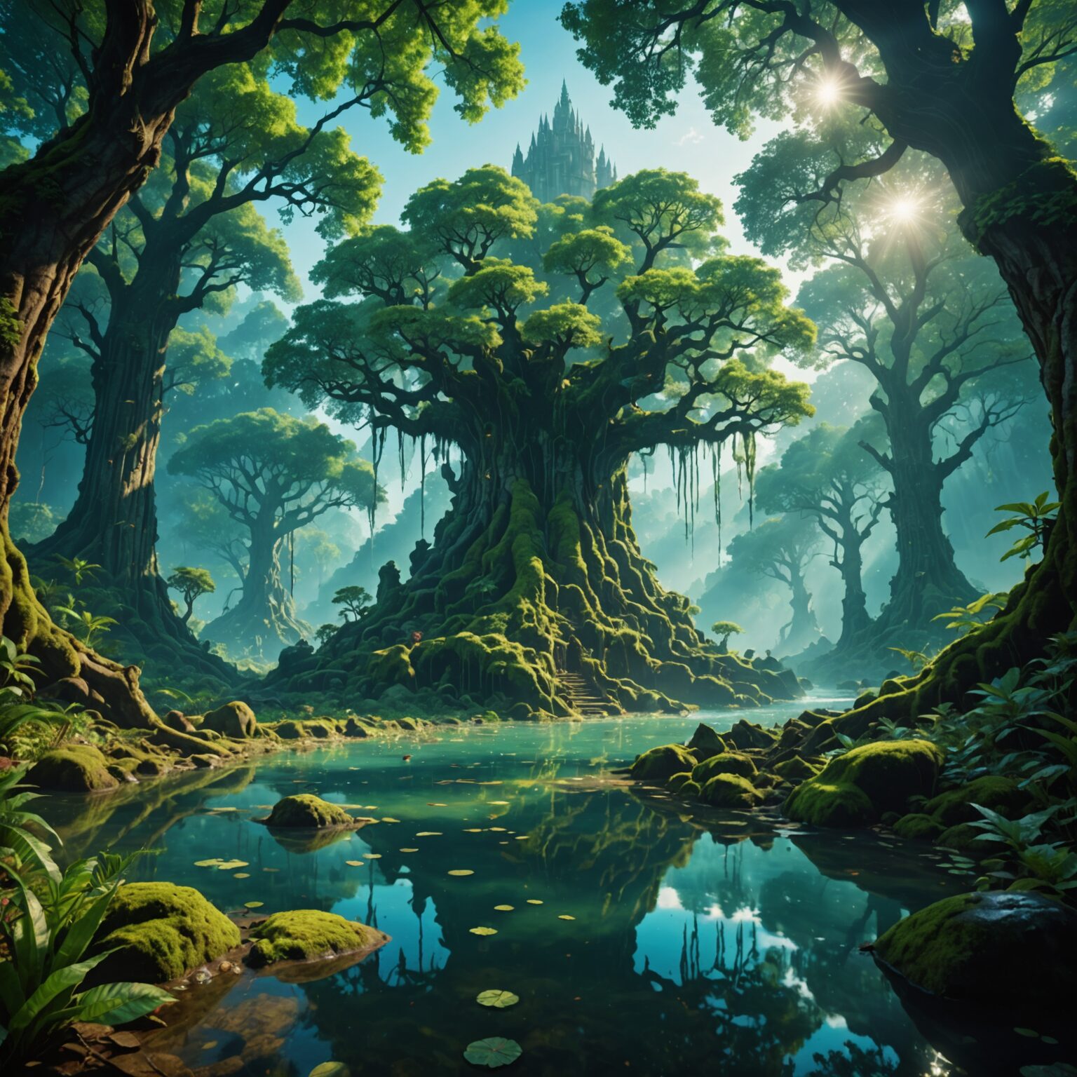 Ethereal Waters of the Mystic Kingdom: A 4K Wallpaper Experience fantasy art