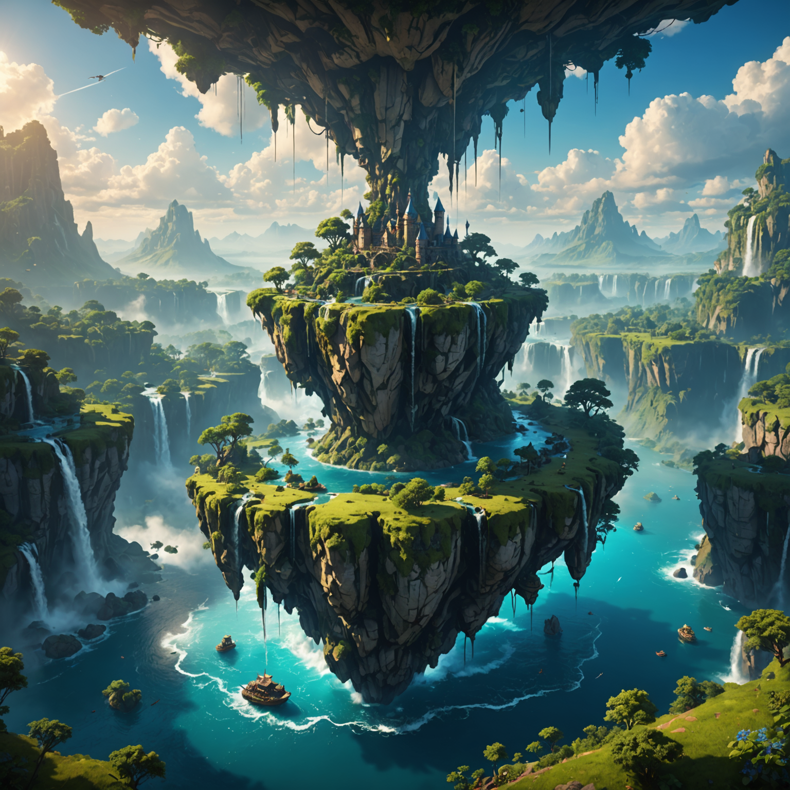 Floating Island Fantasy Art – World Above the Sky fantasy art