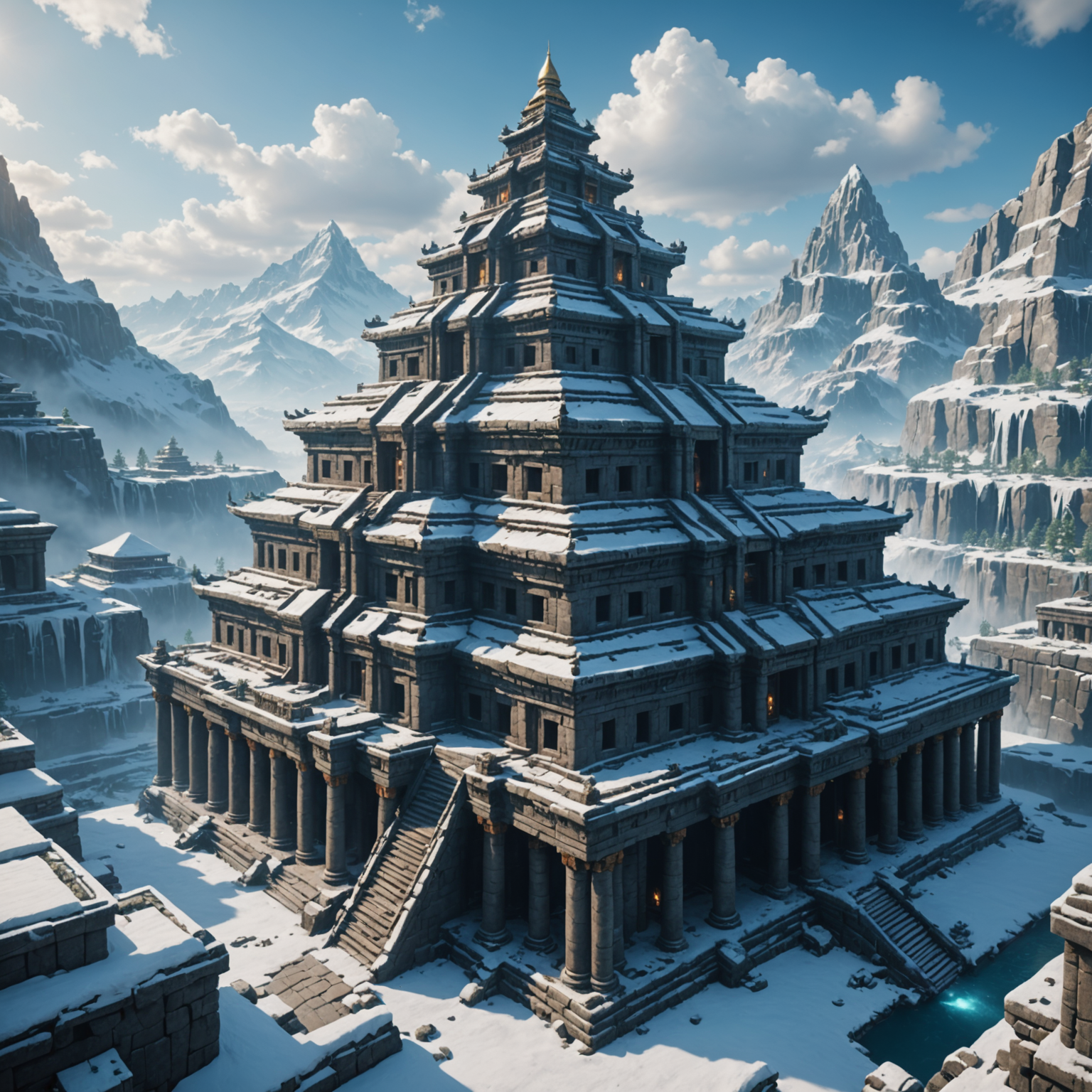 Frostbound Sanctum: The Hidden Temple of the Floating Sky City Frostbound Sanctum: The Hidden Temple of the Floating Sky City fantasy art