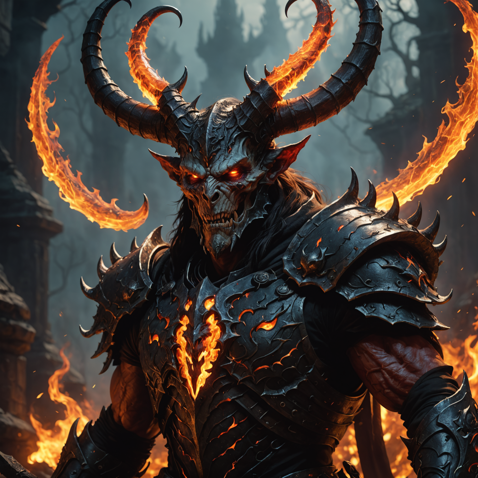 Infernal Demon Overlord – Fantasy Character of Chaos Infernal Demon Overlord – Fantasy Character of Chaos fantasy art