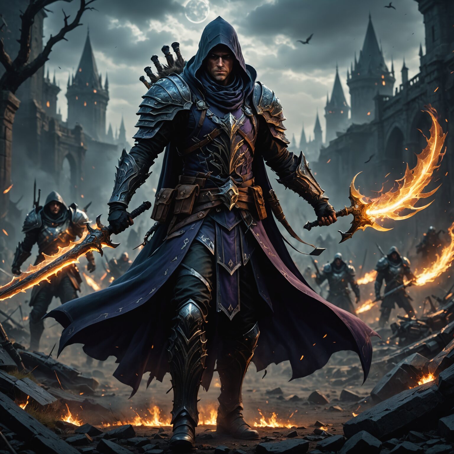 Shadow Empowered Archmage Hunter: A Cinematic Vision of Battlefield Mastery fantasy art