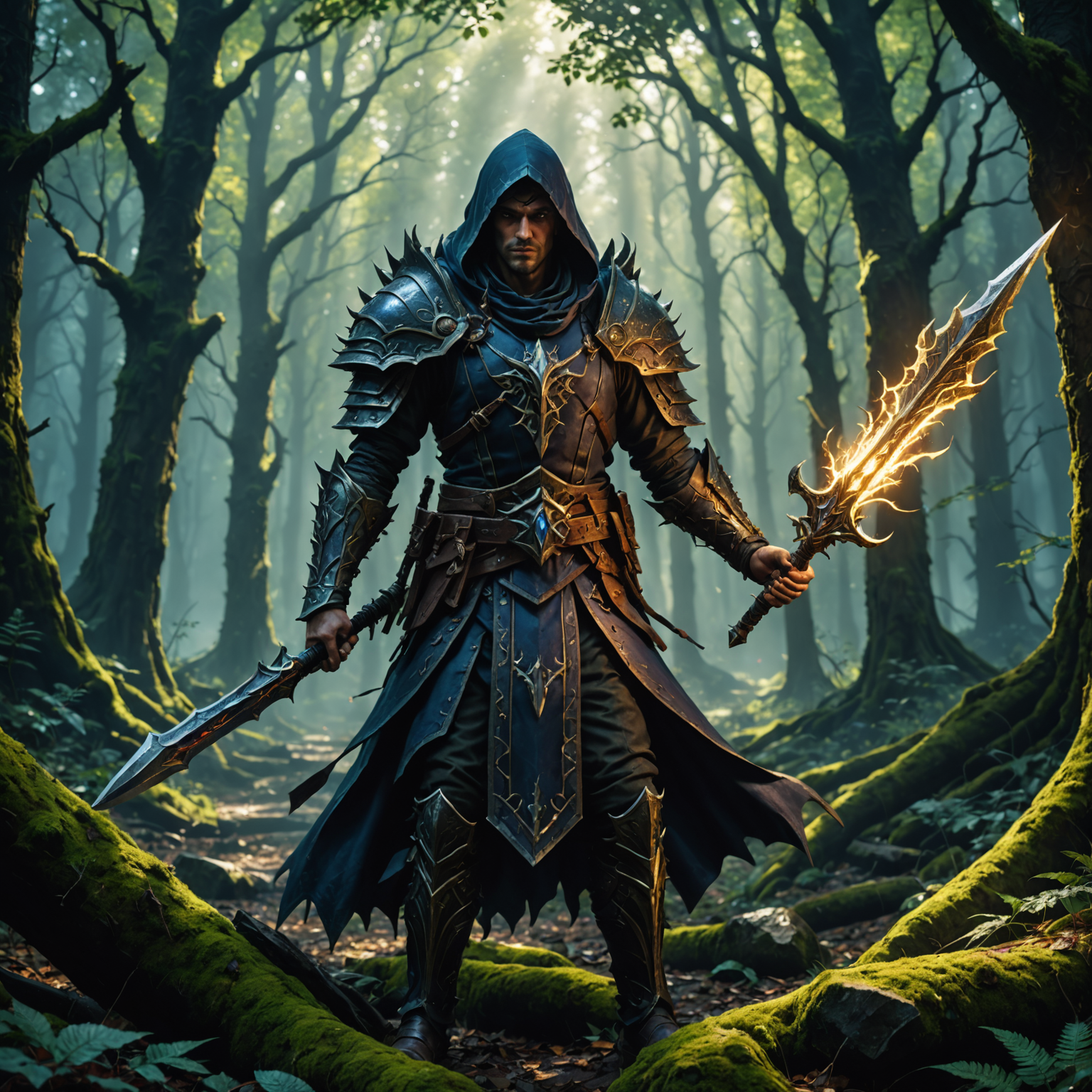 Shadowbound Spellblade in the Ancient Forest: A Cinematic Fantasy Vision Shadowbound Spellblade in the Ancient Forest: A Cinematic Fantasy Vision fantasy art