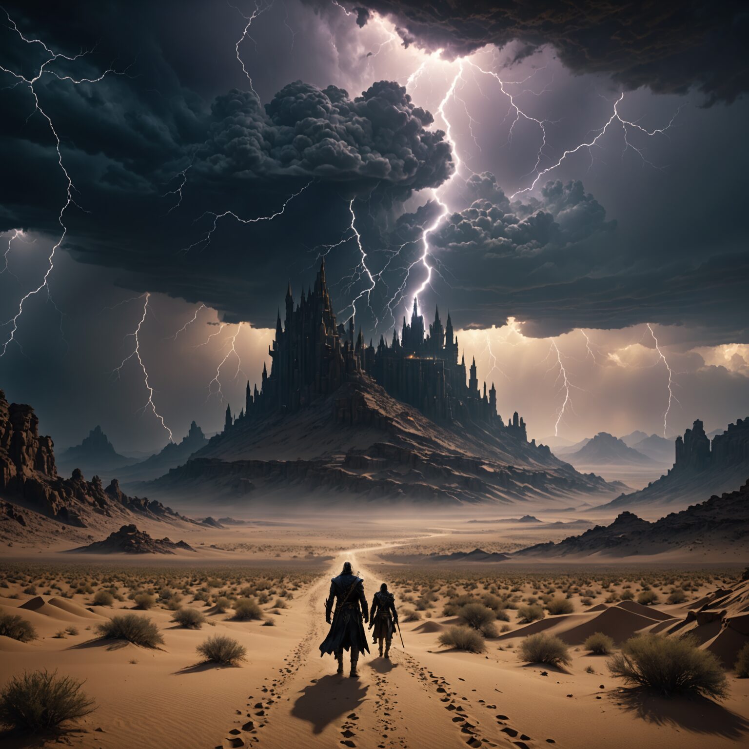 Storm Empowered Fantasy Landscape of a Shadowed Desert Kingdom in 4K Storm Empowered Fantasy Landscape of a Shadowed Desert Kingdom in 4K fantasy art