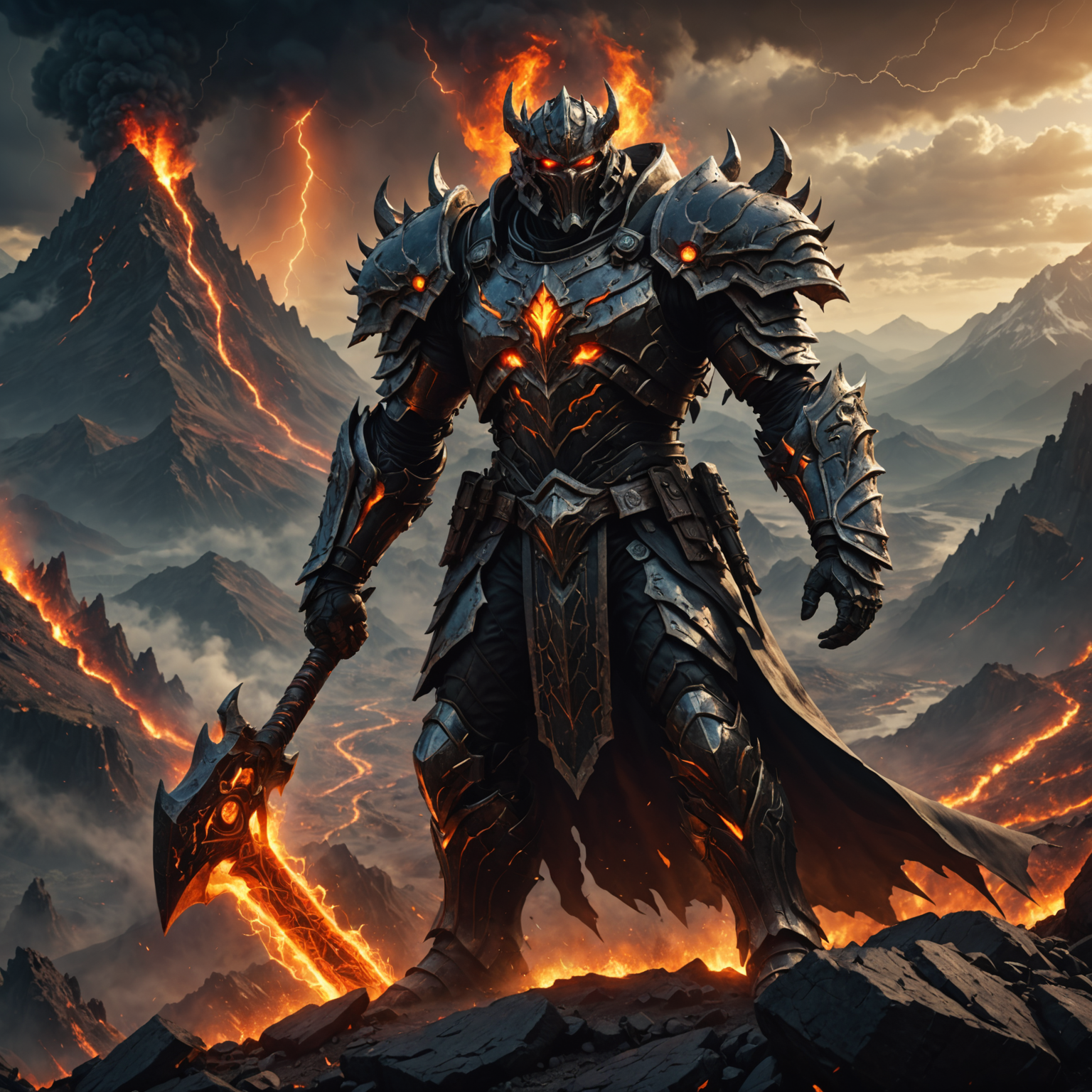 Storm Overlord: The Volcanic Protector of Fiery Peaks fantasy art