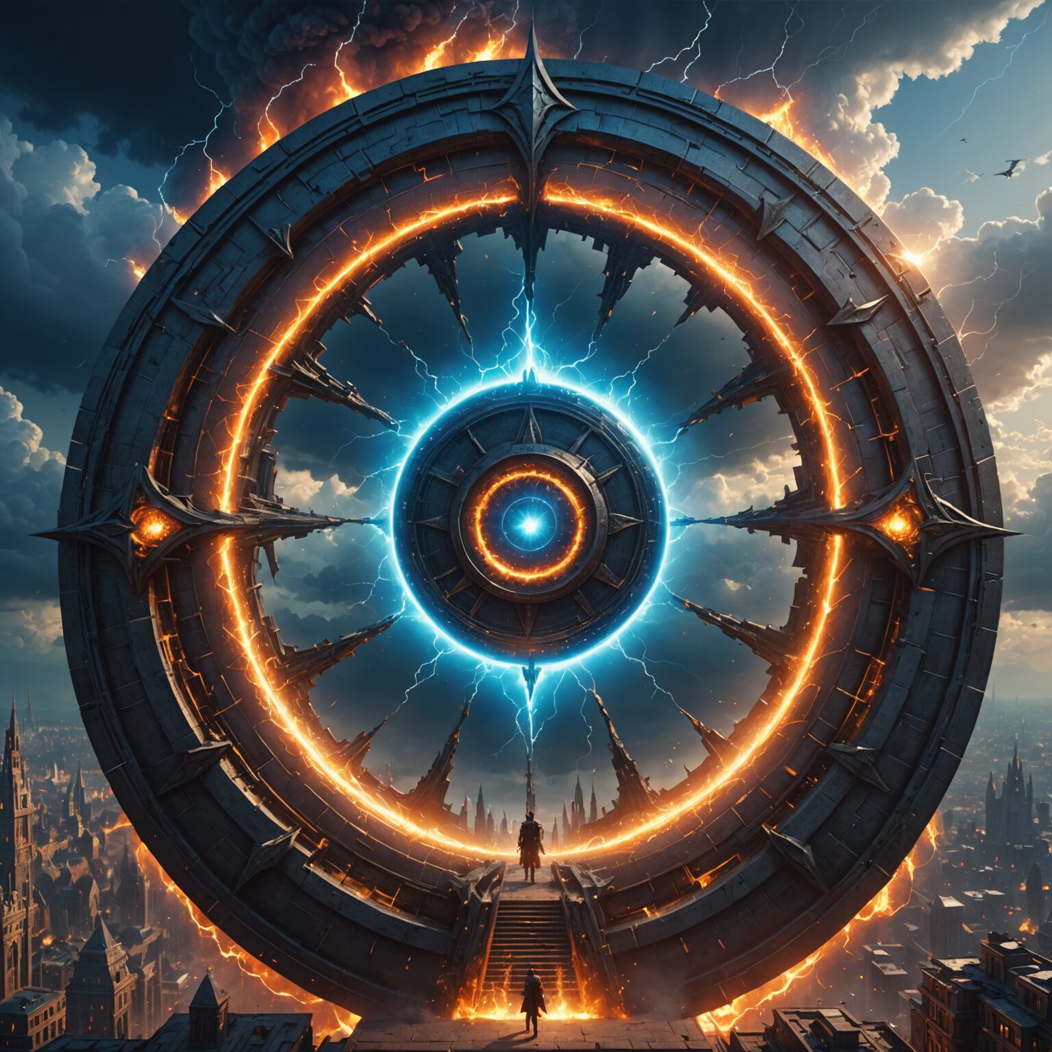 Stormbound Sorcery: A Ritual Circle in the Floating Sky City Stormbound Sorcery: A Ritual Circle in the Floating Sky City fantasy art