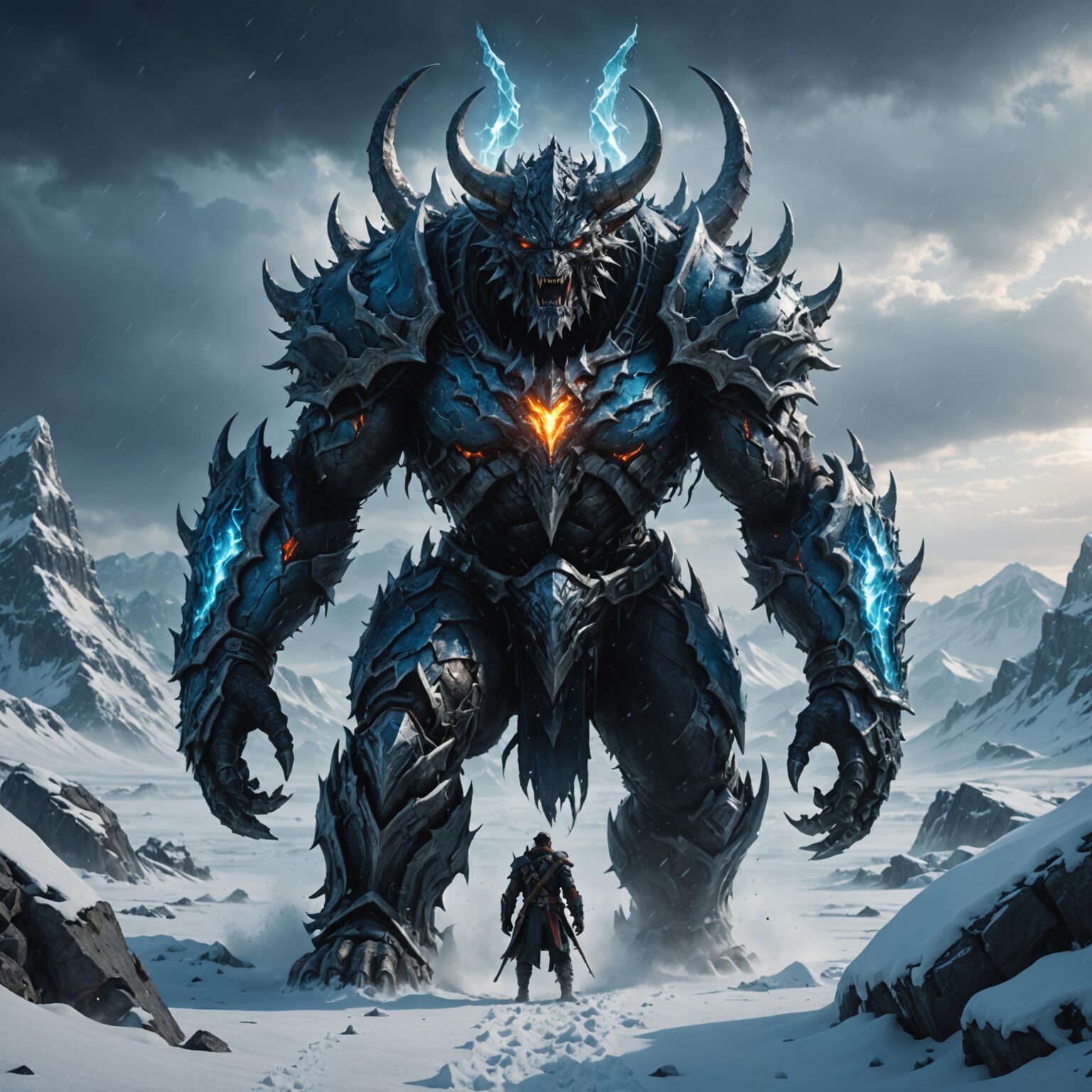 Stormwarden: The Guardian Demon of the Frozen Wasteland fantasy art