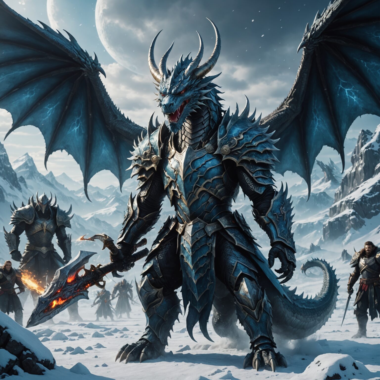 The Celestial Warlord: A Dragon of Ice and Stars fantasy art