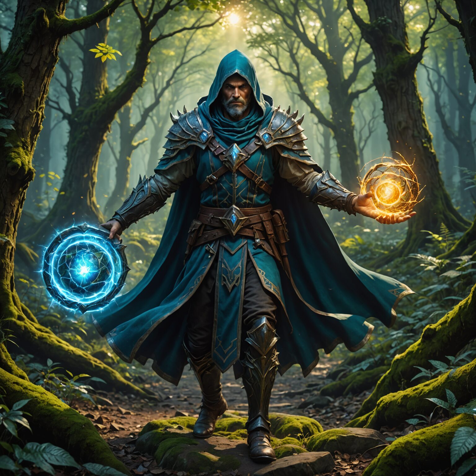 The Earthbound Champion: A Mage Warrior of the Ancient Forest fantasy art