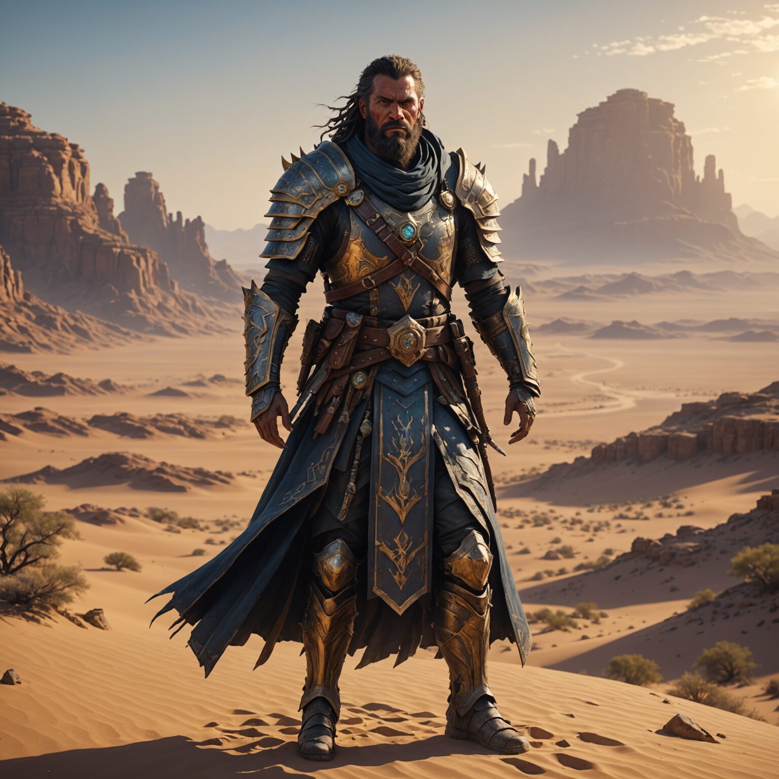 The Earthbound Scholar Warlord: Guardian of the Desert Kingdom fantasy art