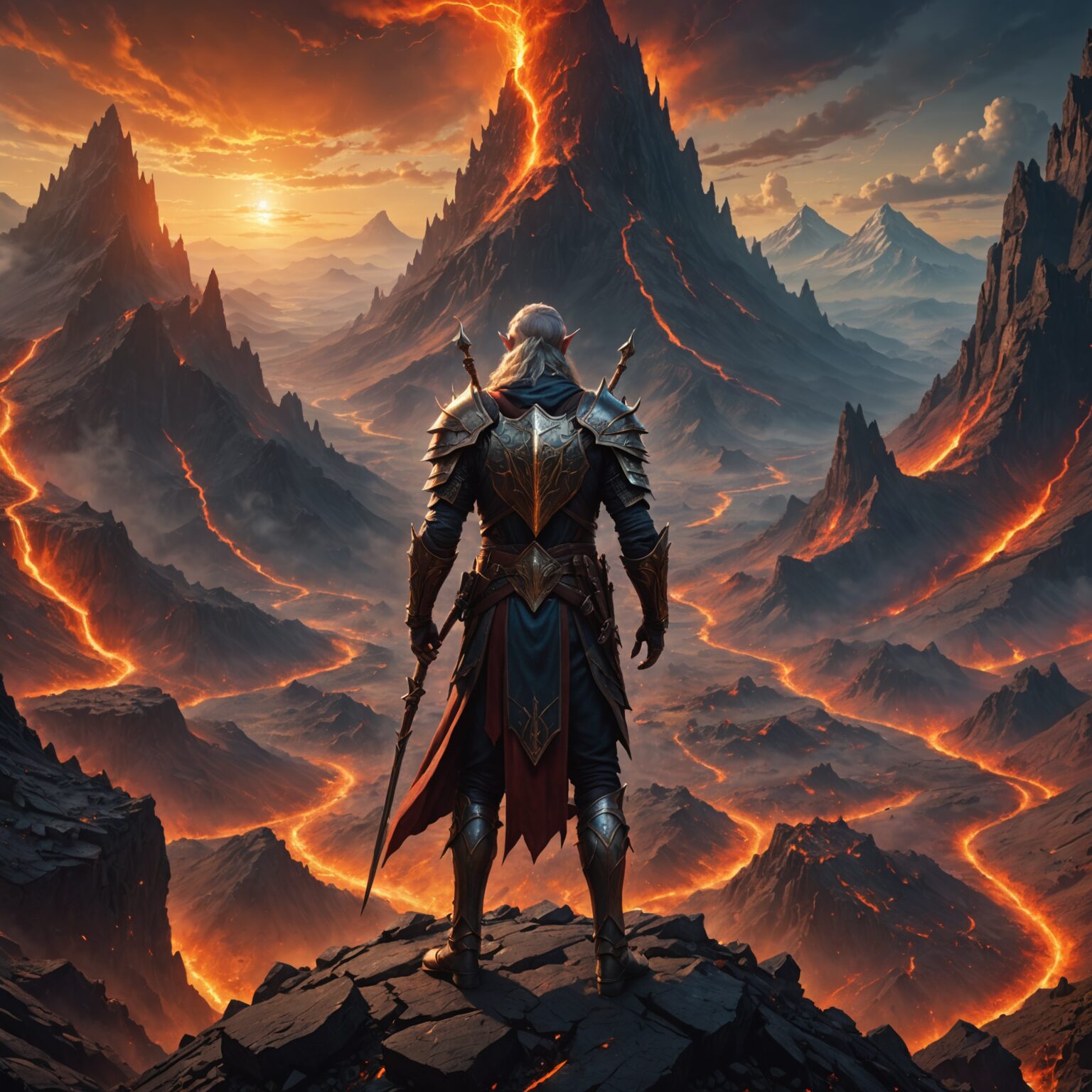 The Earthbound Sentinel: Guardian High Elf of the Volcanic Peaks The Earthbound Sentinel: Guardian High Elf of the Volcanic Peaks fantasy art