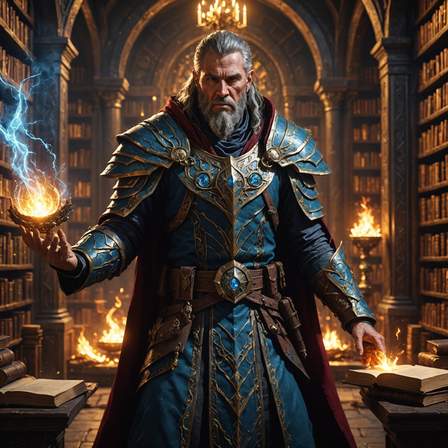 The Earthbound Warlord Archmage: A Study in Power and Wisdom fantasy art