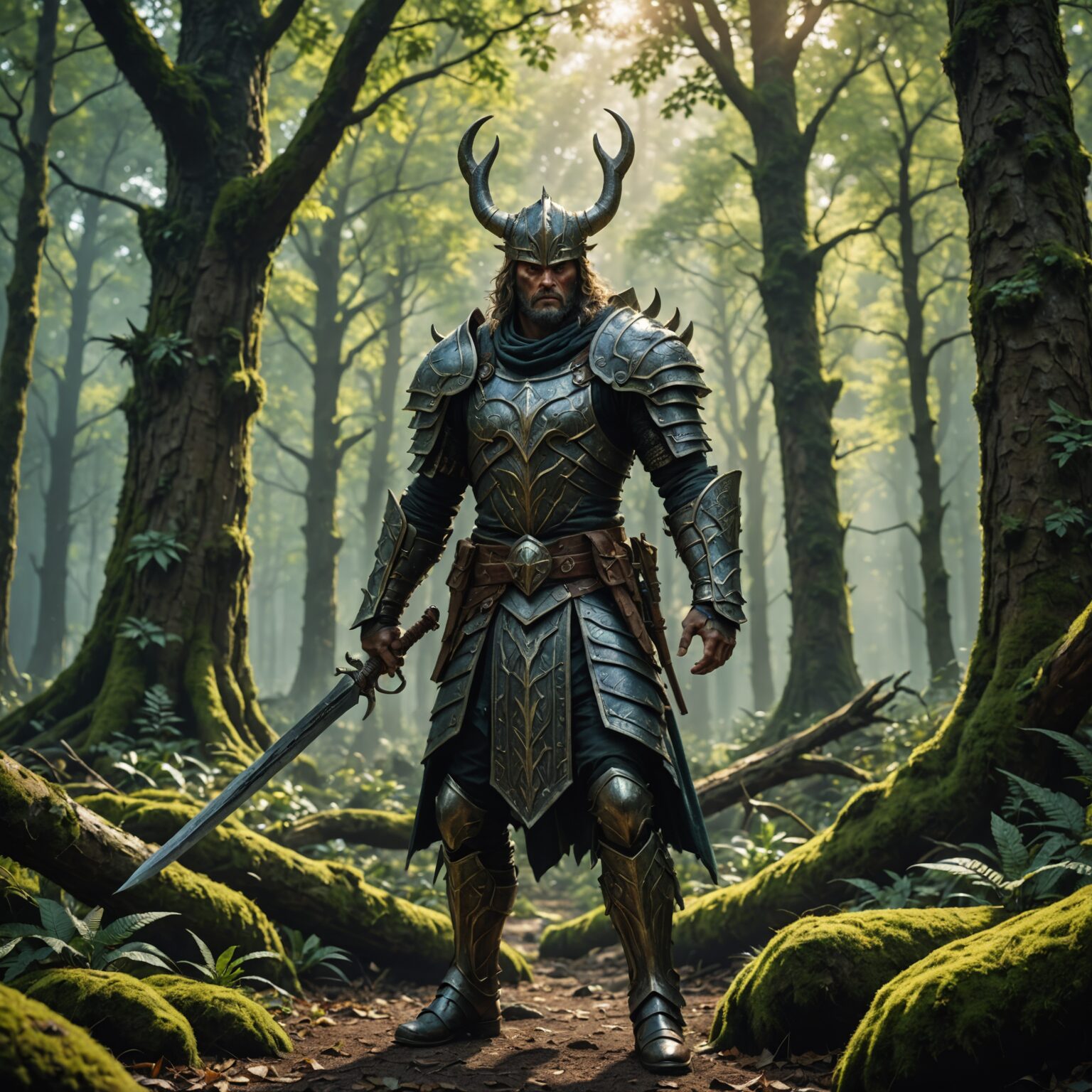 The Earthbound Warlord: Protector of the Ancient Forest fantasy art