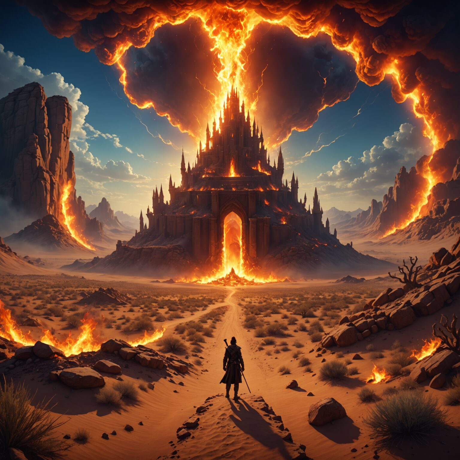 The Enchanted Firerealm of the Desert Kingdom fantasy art