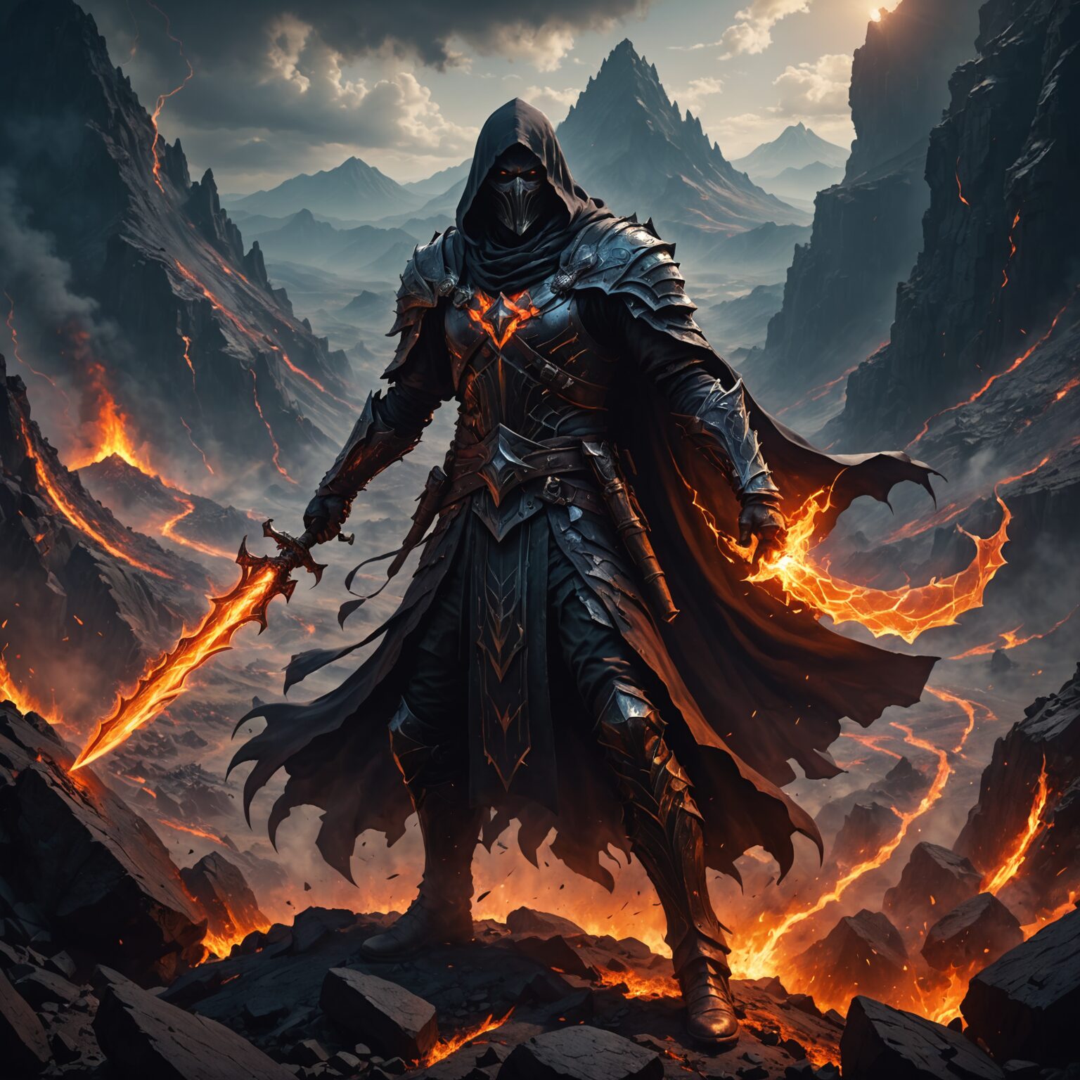 The Forgotten Shadow Overlord: A Demon Mage of the Volcanic Mountains fantasy art