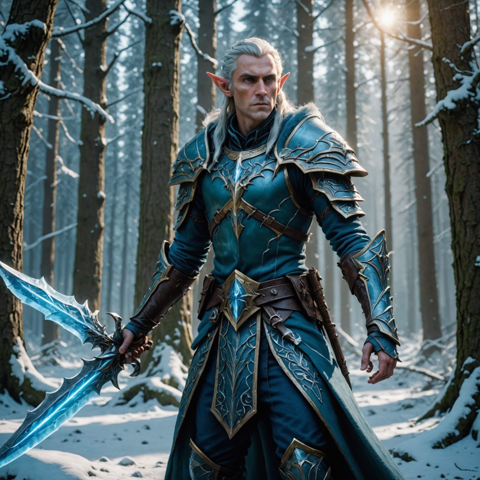 The Frostborne Champion: A High Elf of the Ancient Forest The Frostborne Champion: A High Elf of the Ancient Forest fantasy art
