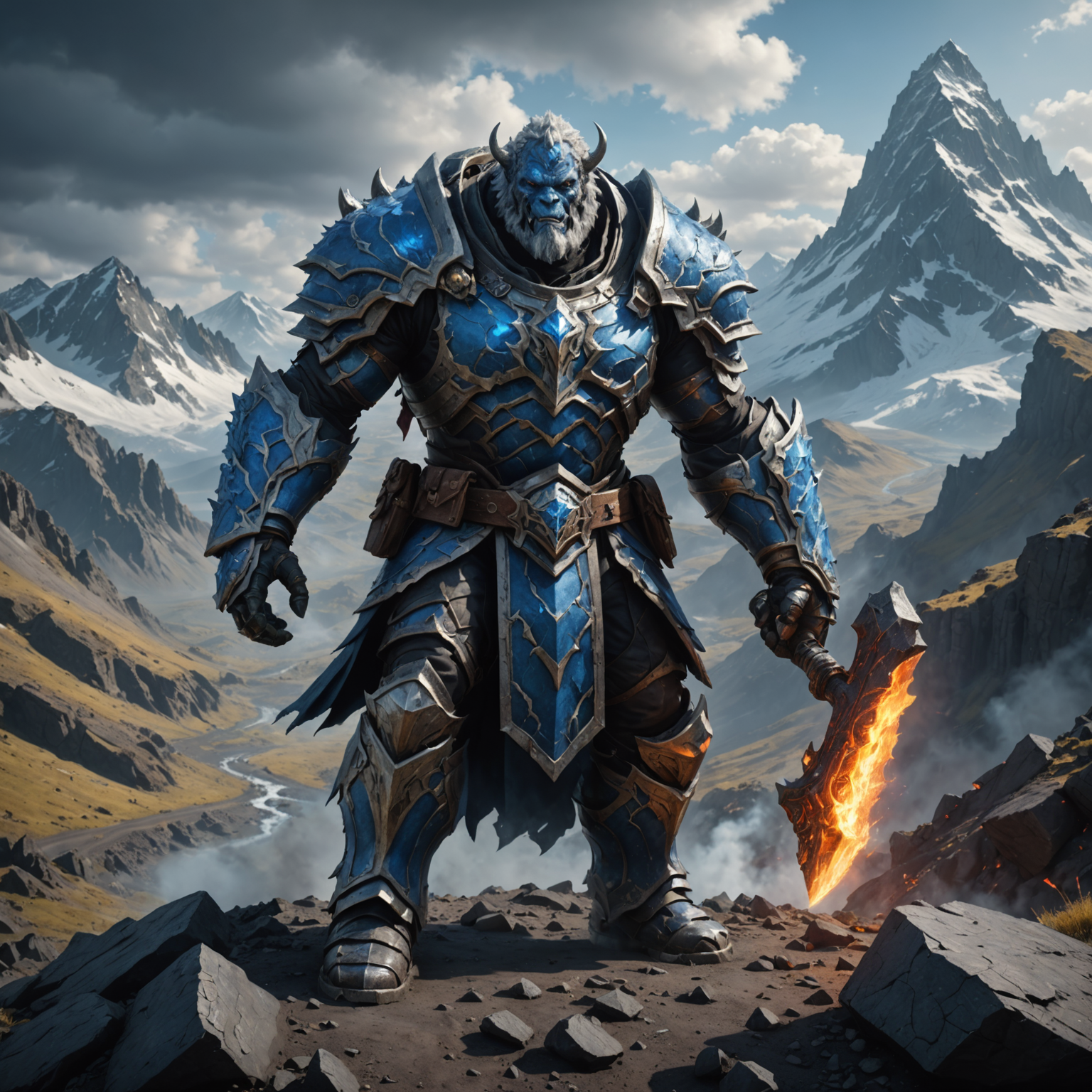 The Frostbound Brute: A Scholar Demon of Volcanic Vengeance fantasy art