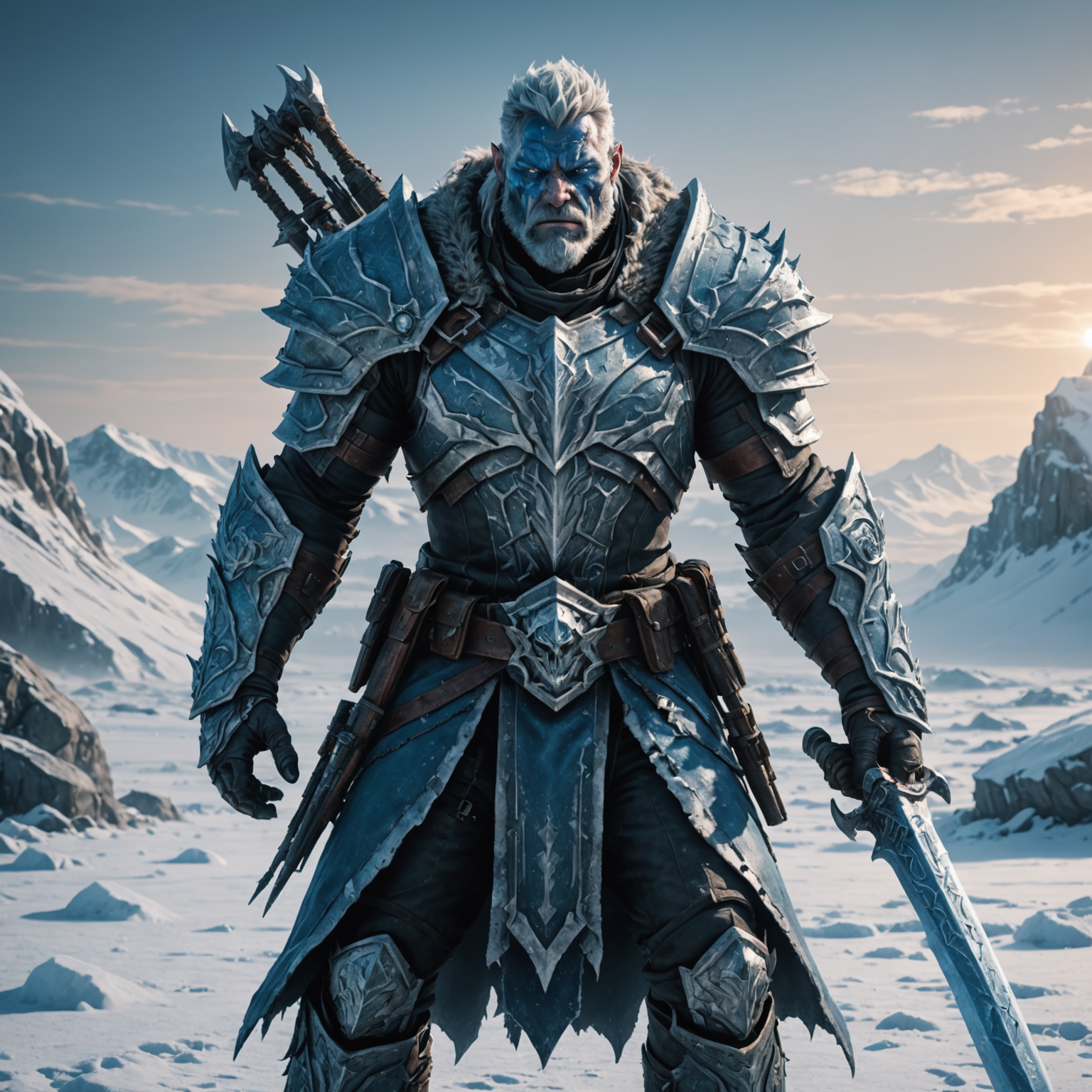 The Frostbound Brute: Assassin of the Frozen Wasteland fantasy art