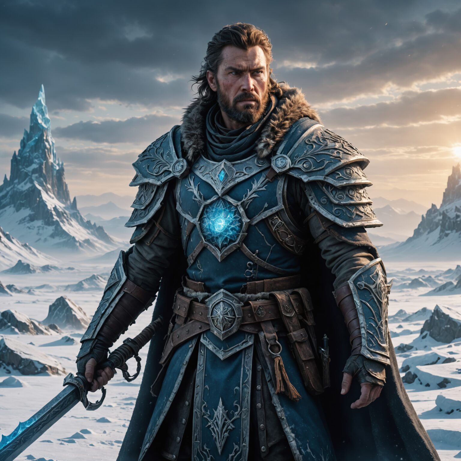 The Mystic Earth Warlord: A Scholar of Frozen Wastelands fantasy art