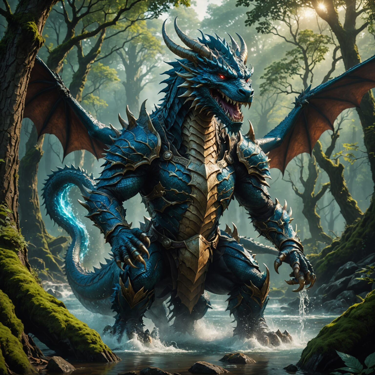 The Mystic Elder Dragon: Water's Guardian of the Ancient Forest The Mystic Elder Dragon: Water's Guardian of the Ancient Forest fantasy art