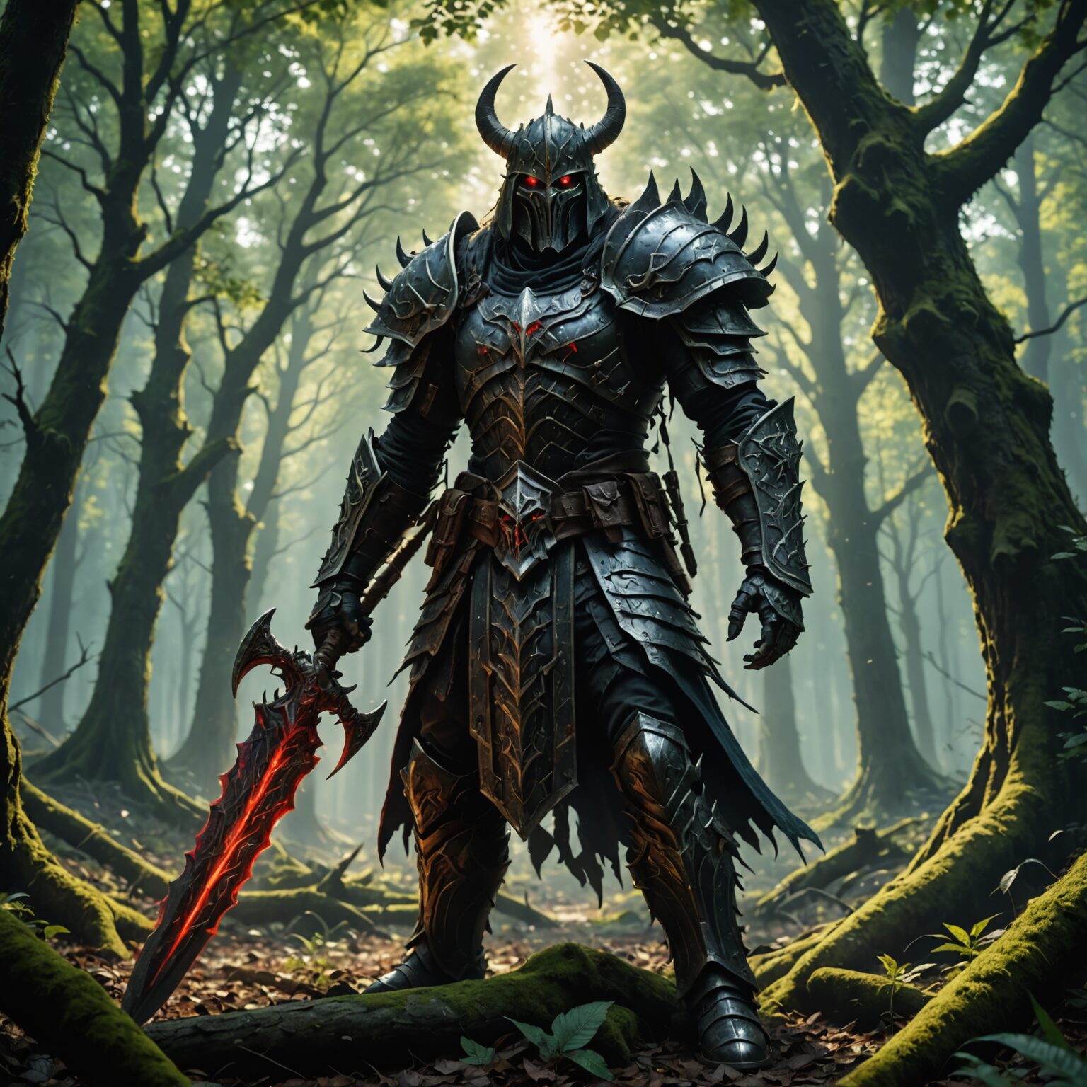 The Shadow Overlord: A Demon Warlord’s Reign in the Ancient Forest fantasy art
