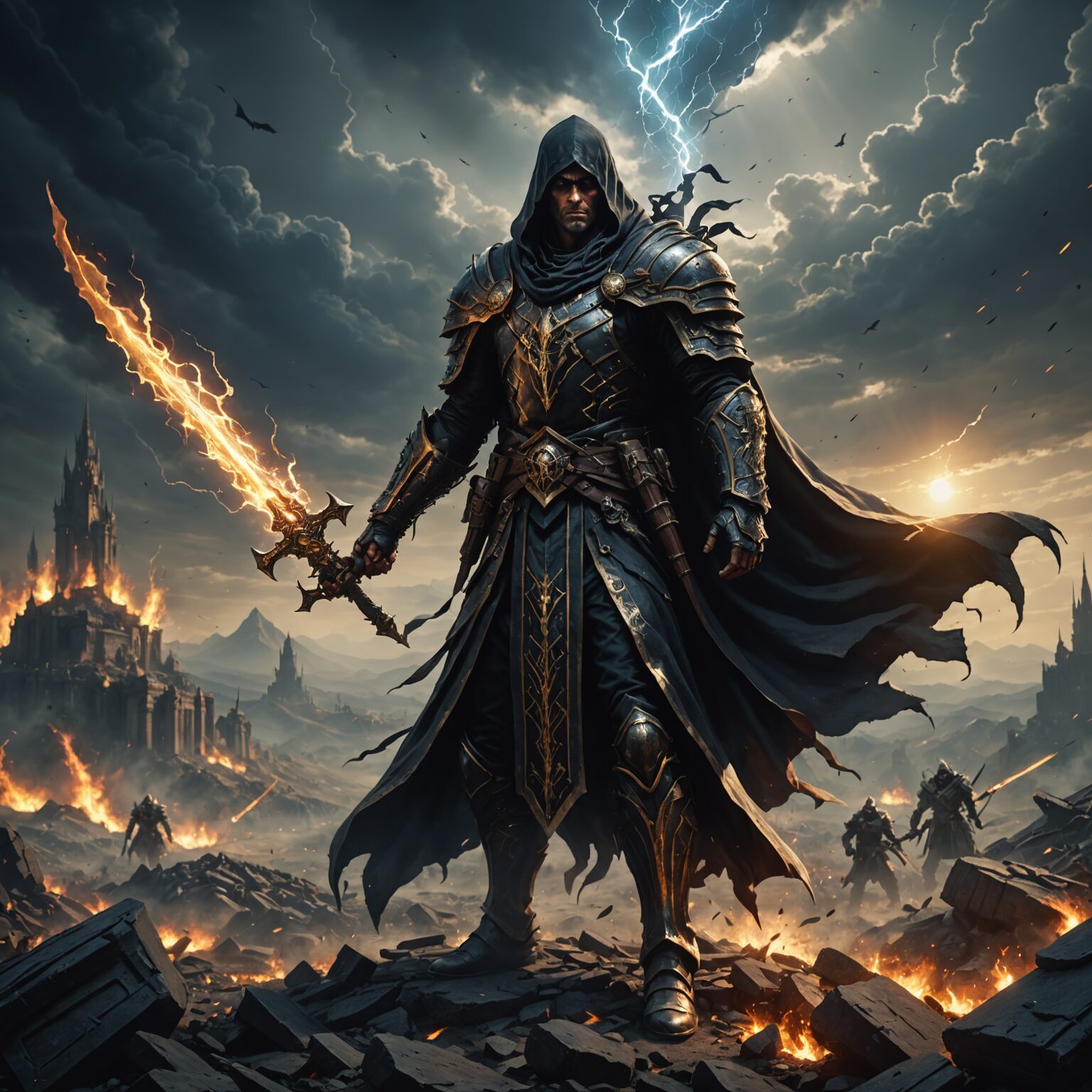 The Shadow Scholar Overlord: Master of the Battlefield Darkness fantasy art