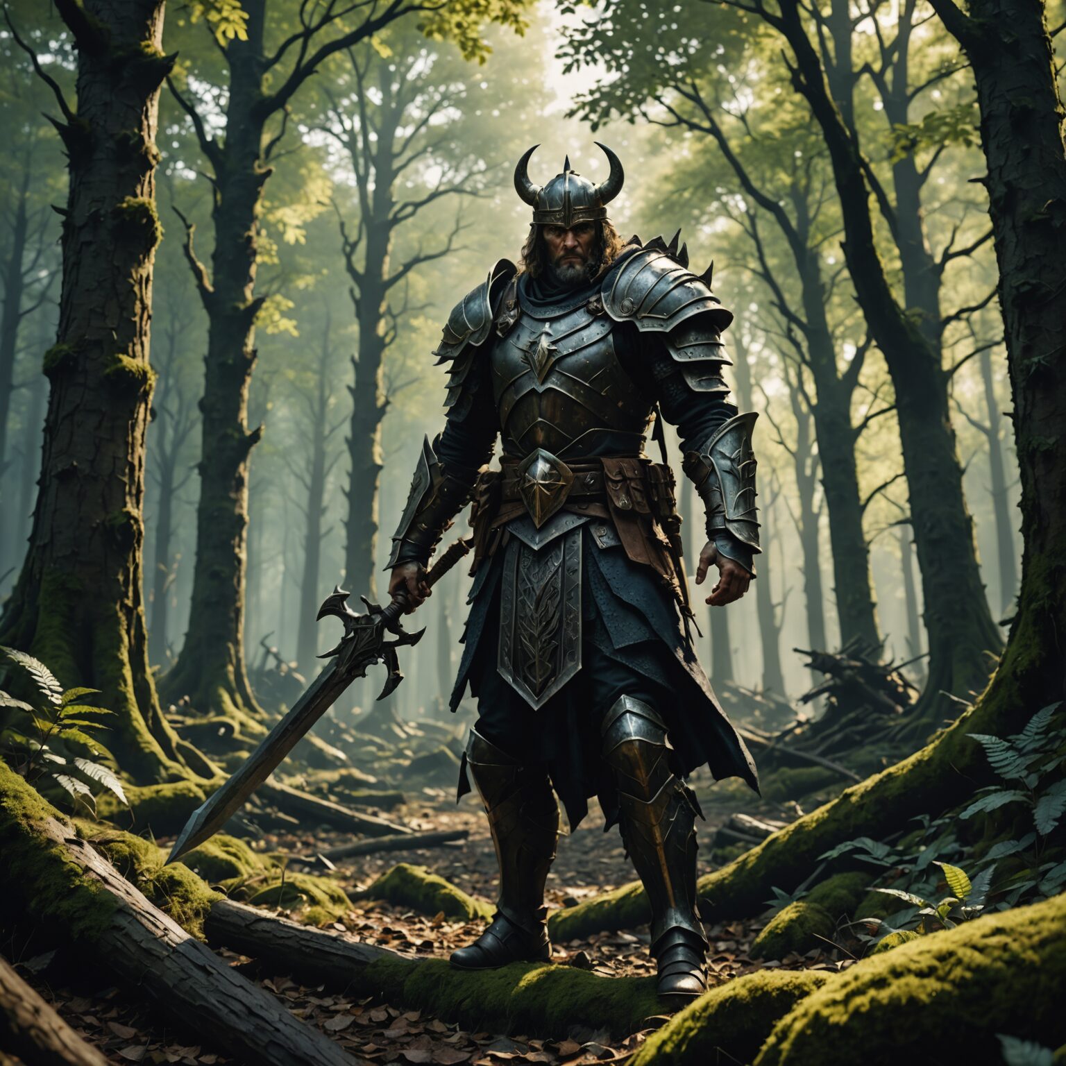The Shadow Warlord: Champion of the Ancient Forest fantasy art