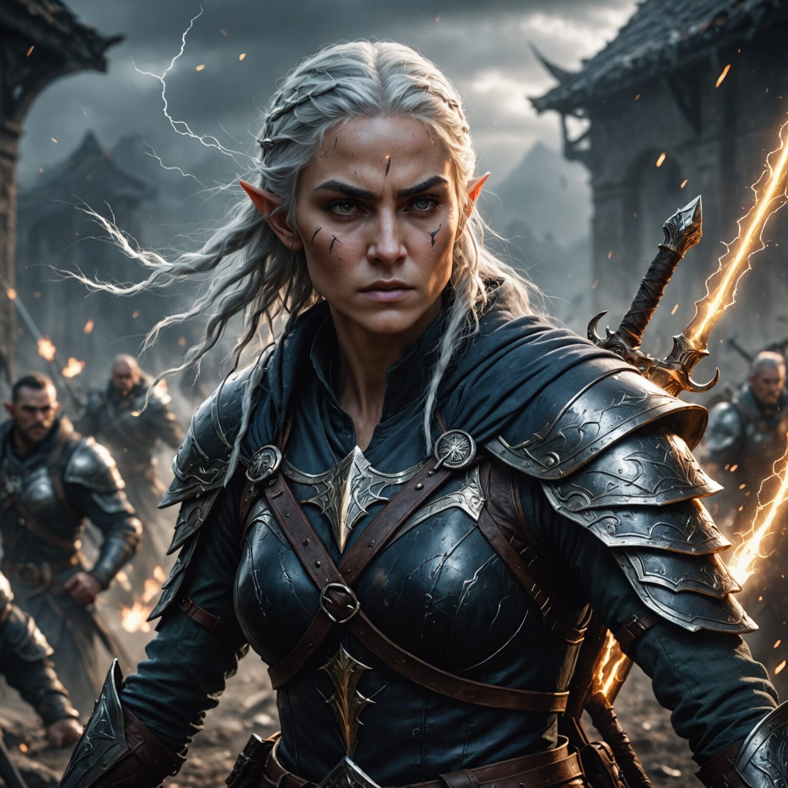 The Storm-Elven Assassin: Master of Battlefield Shadows fantasy art