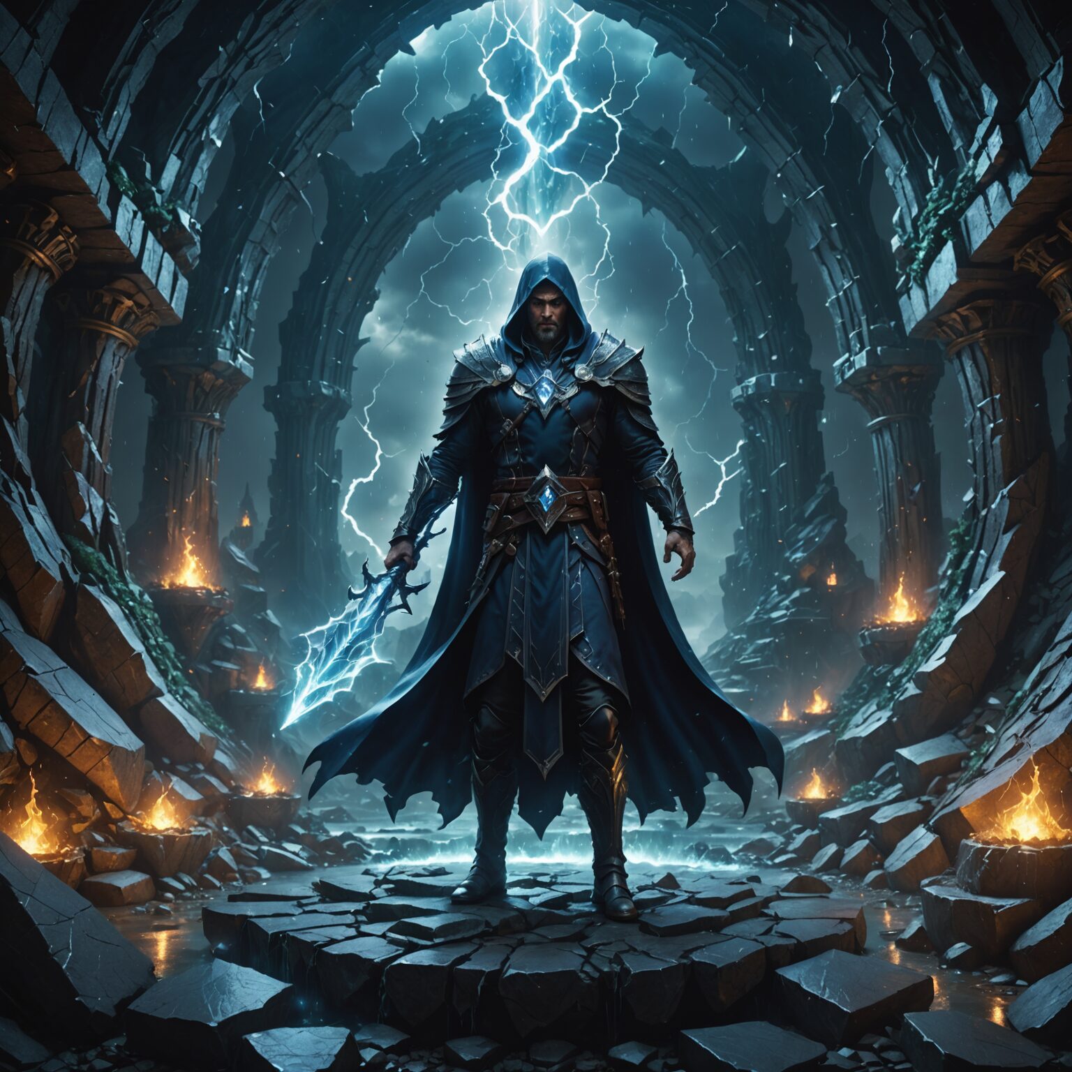 The Storm-Emboldened Portal Keeper of the Crystal Cavern fantasy art