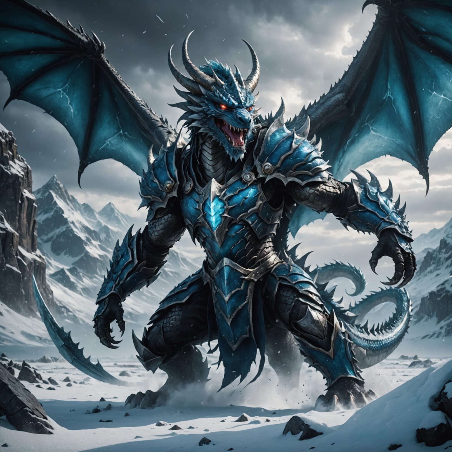The Storm Guardian of the Frozen Wasteland: A Visual Spectacle The Storm Guardian of the Frozen Wasteland: A Visual Spectacle fantasy art