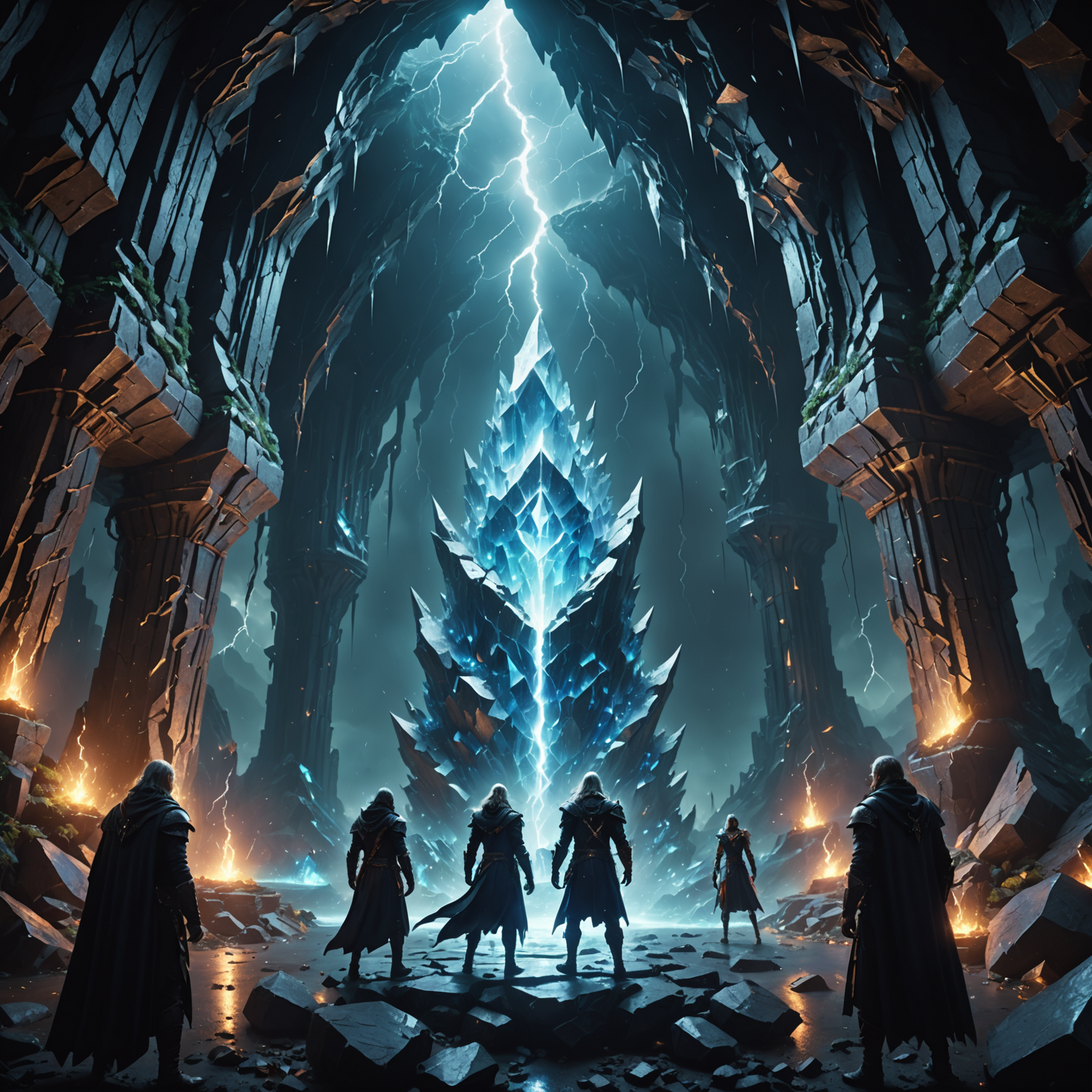 The Storm Scholar Mages of the Crystal Cavern fantasy art