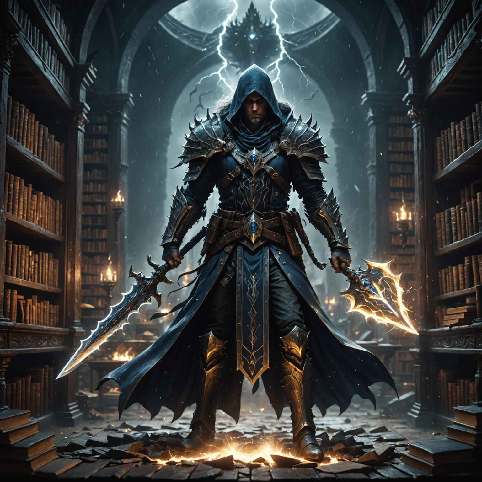 The Storm-Wielding Ritual Master: A Cinematic Glimpse into Arcane Power fantasy art
