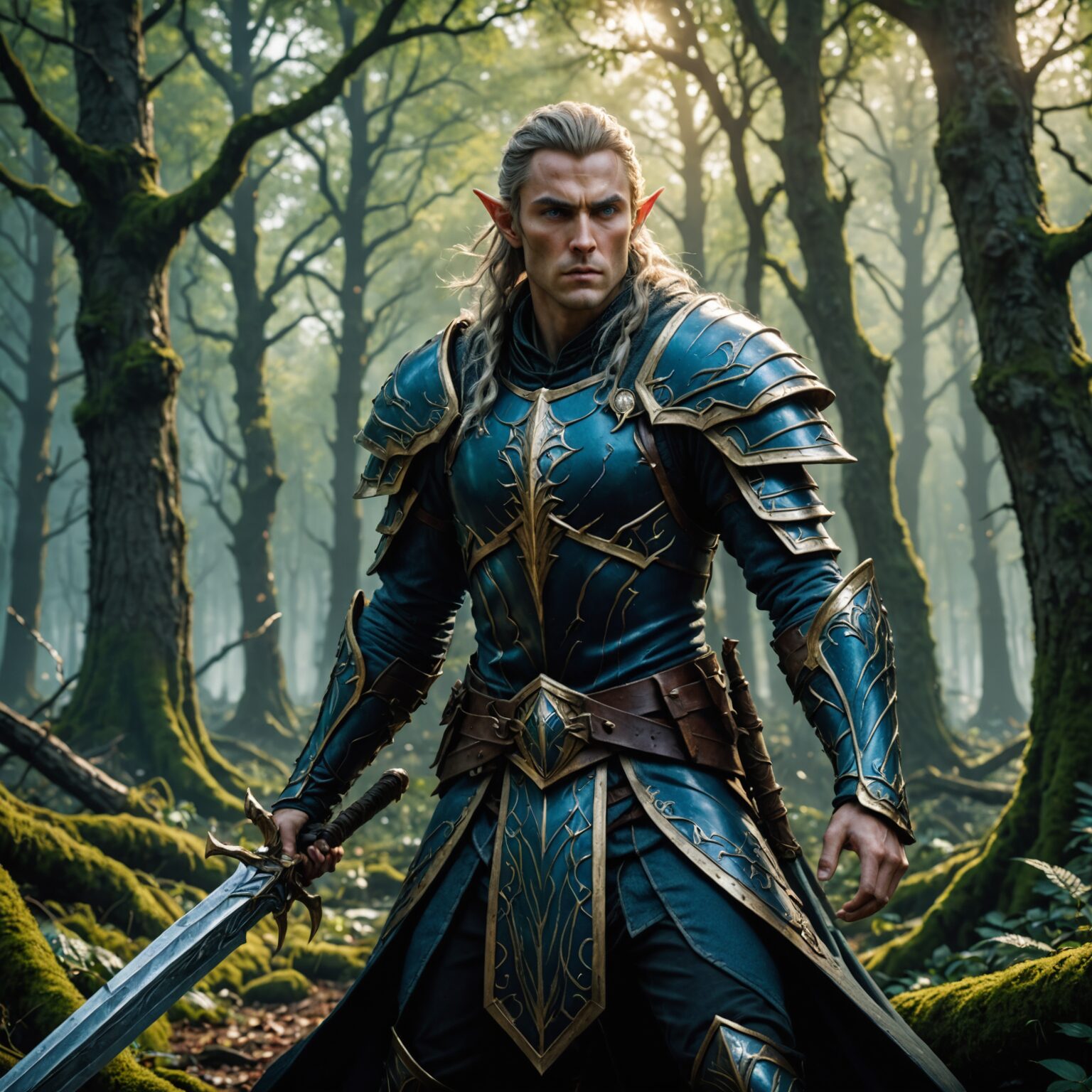 The Stormborne Protector: A High Elf Guardian of the Ancient Forest fantasy art