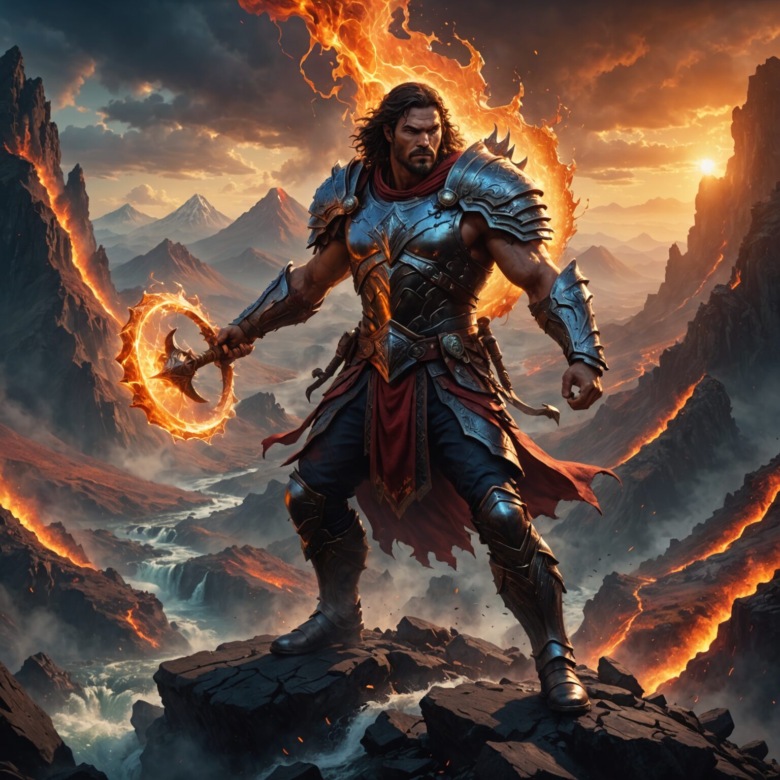 The Water Champion: Protector of the Volcanic Mountains fantasy art