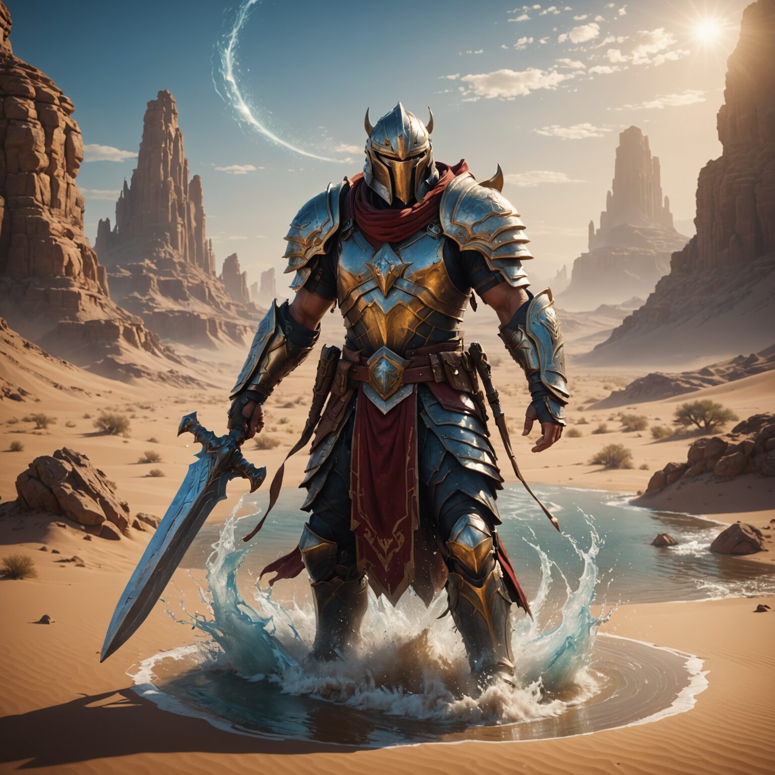 The Water Guardian: Champion of the Desert Kingdom fantasy art